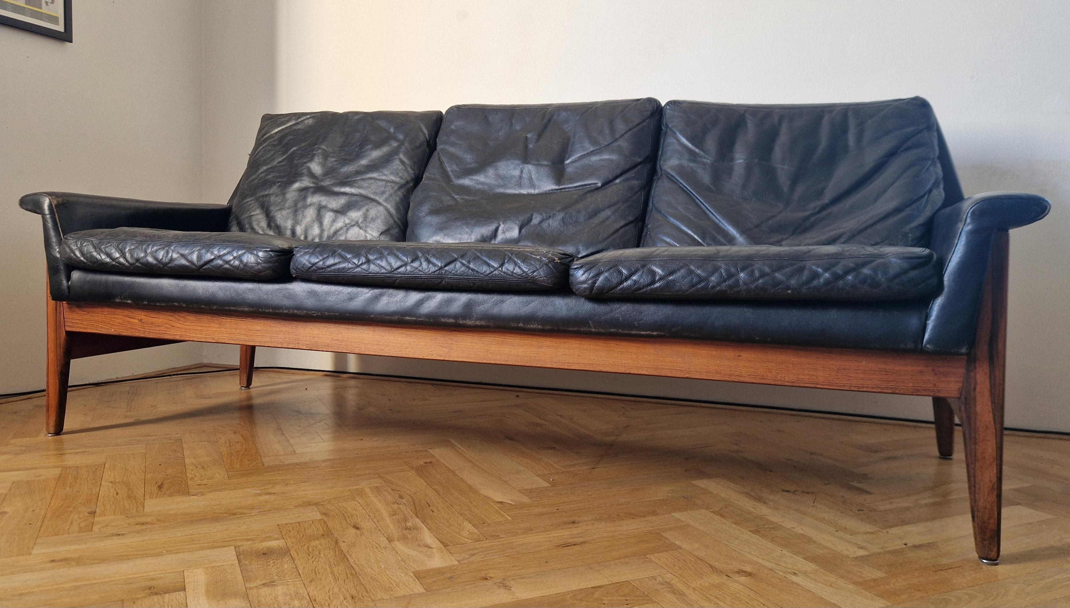 Seltenes Leder-Sofa aus der Mitte des Jahrhunderts Bovenkamp, Niederlande, 1960er Jahre im Zustand „Gut“ im Angebot in Praha, CZ