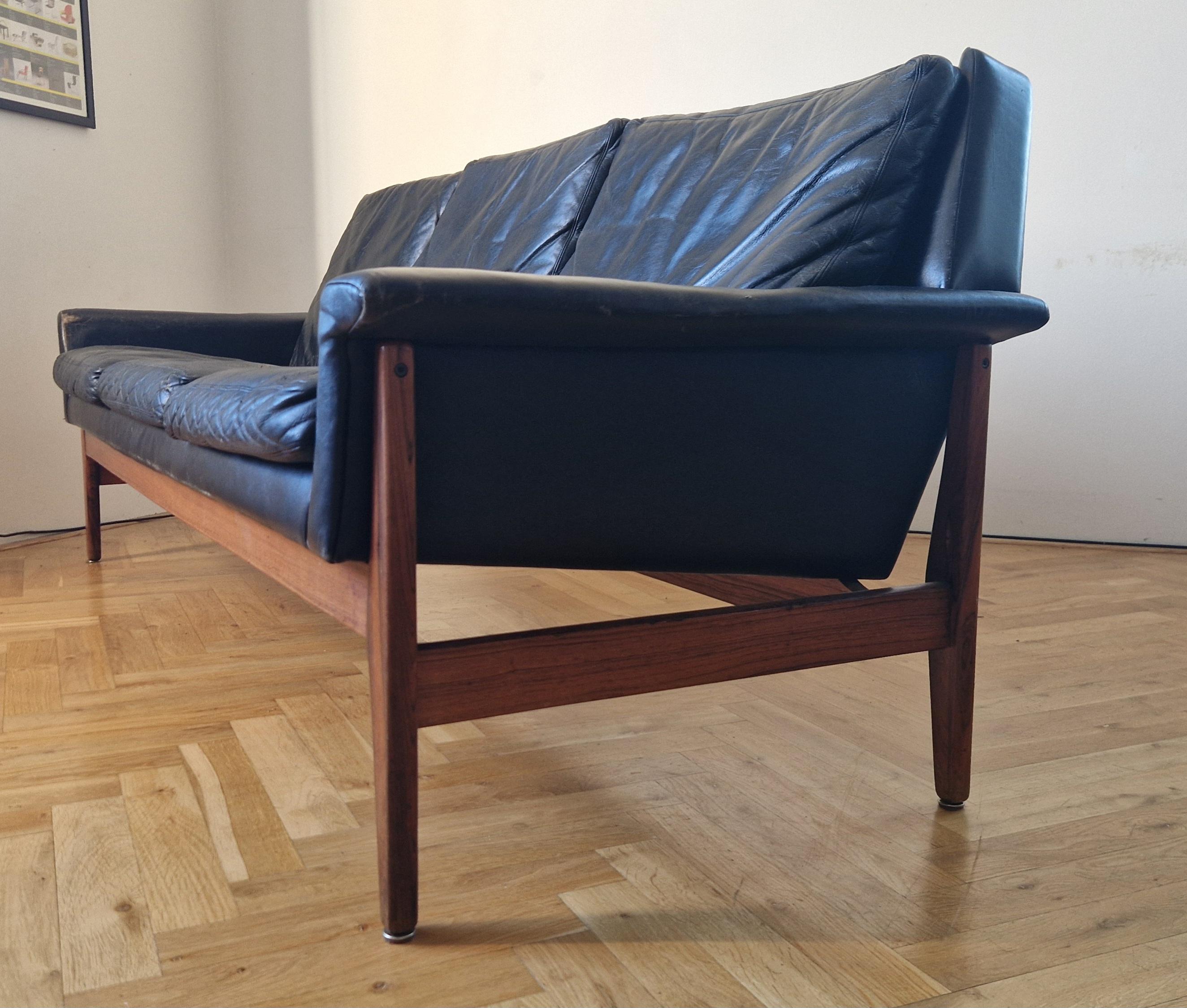 Seltenes Leder-Sofa aus der Mitte des Jahrhunderts Bovenkamp, Niederlande, 1960er Jahre im Angebot 2