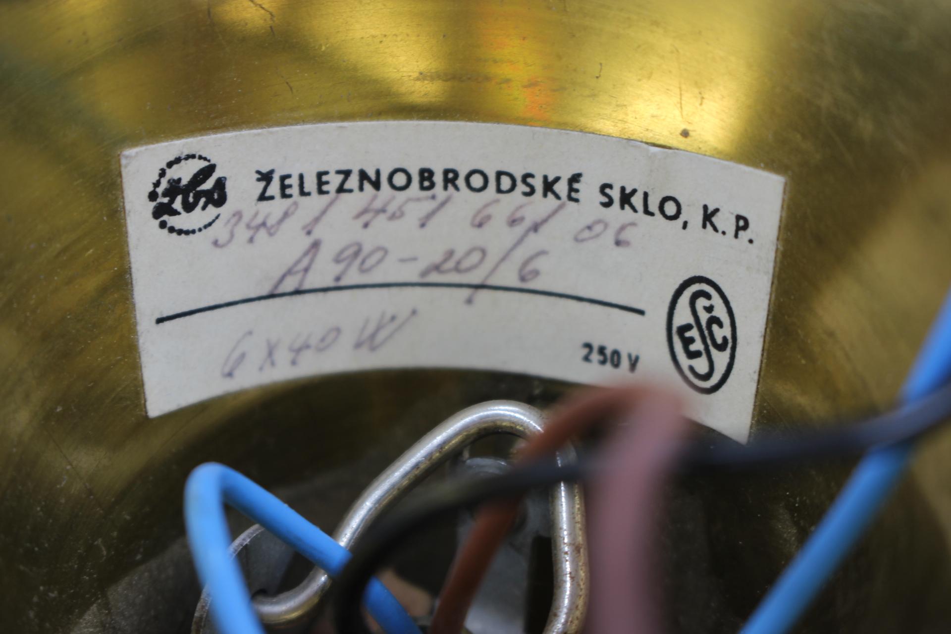 Midcentury Rare Pendant Železnobrodské Sklo, Sputnik, 1960s For Sale 1
