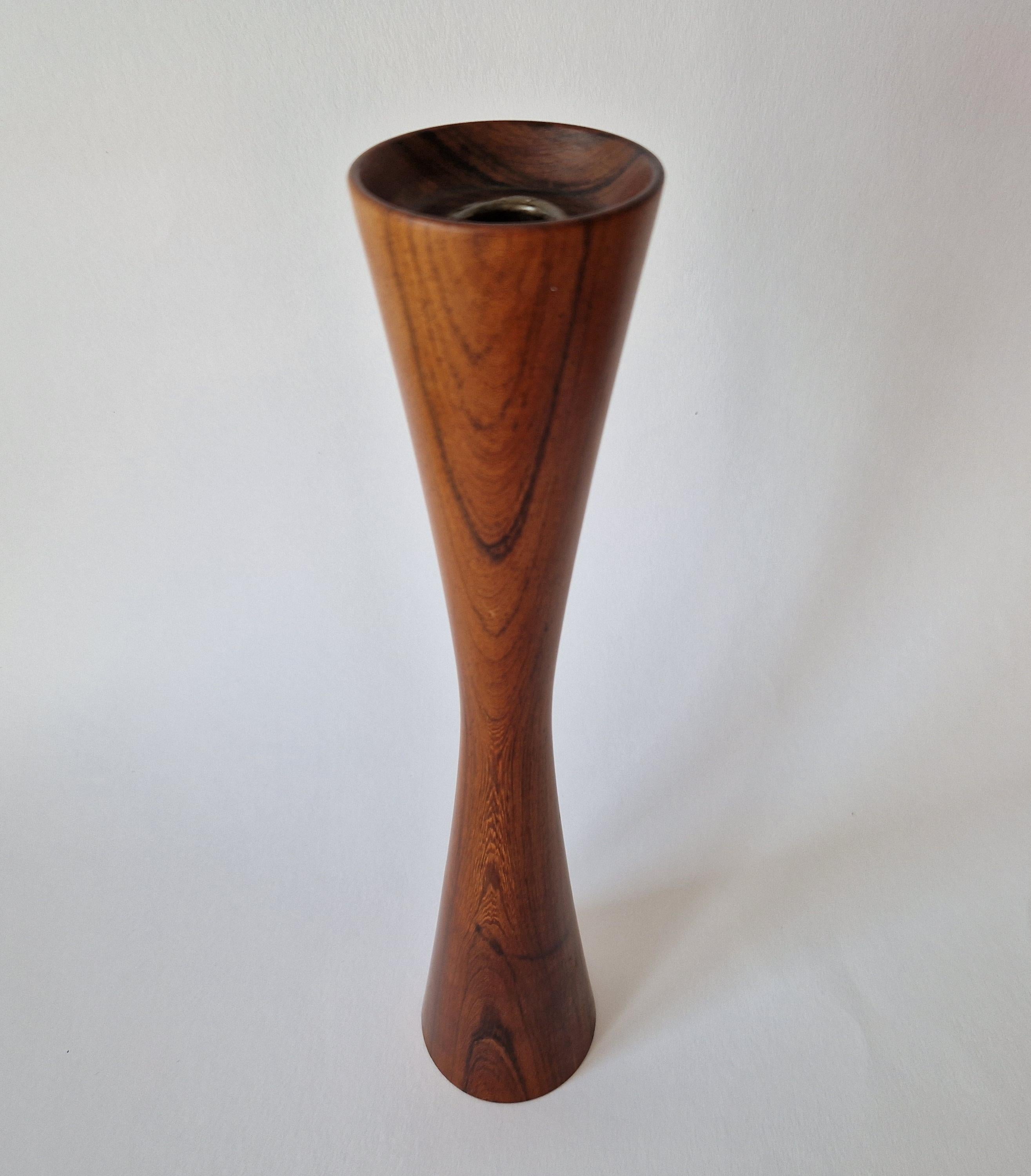 Mid-Century Modern Midcentury Rare Rosewood Candleholder Casa Finland, Brazil, 1970s For Sale