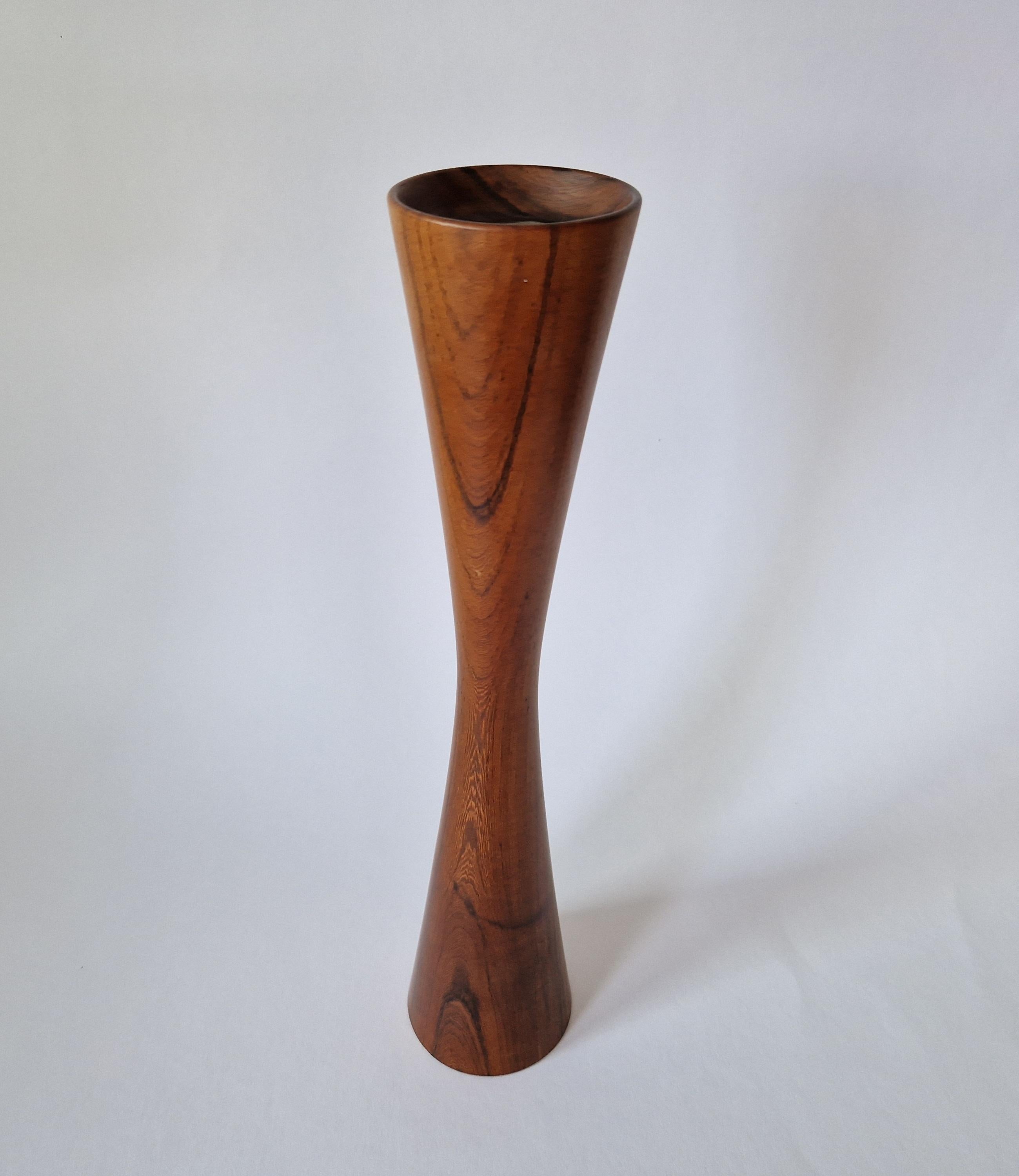 Late 20th Century Midcentury Rare Rosewood Candleholder Casa Finland, Brazil, 1970s For Sale