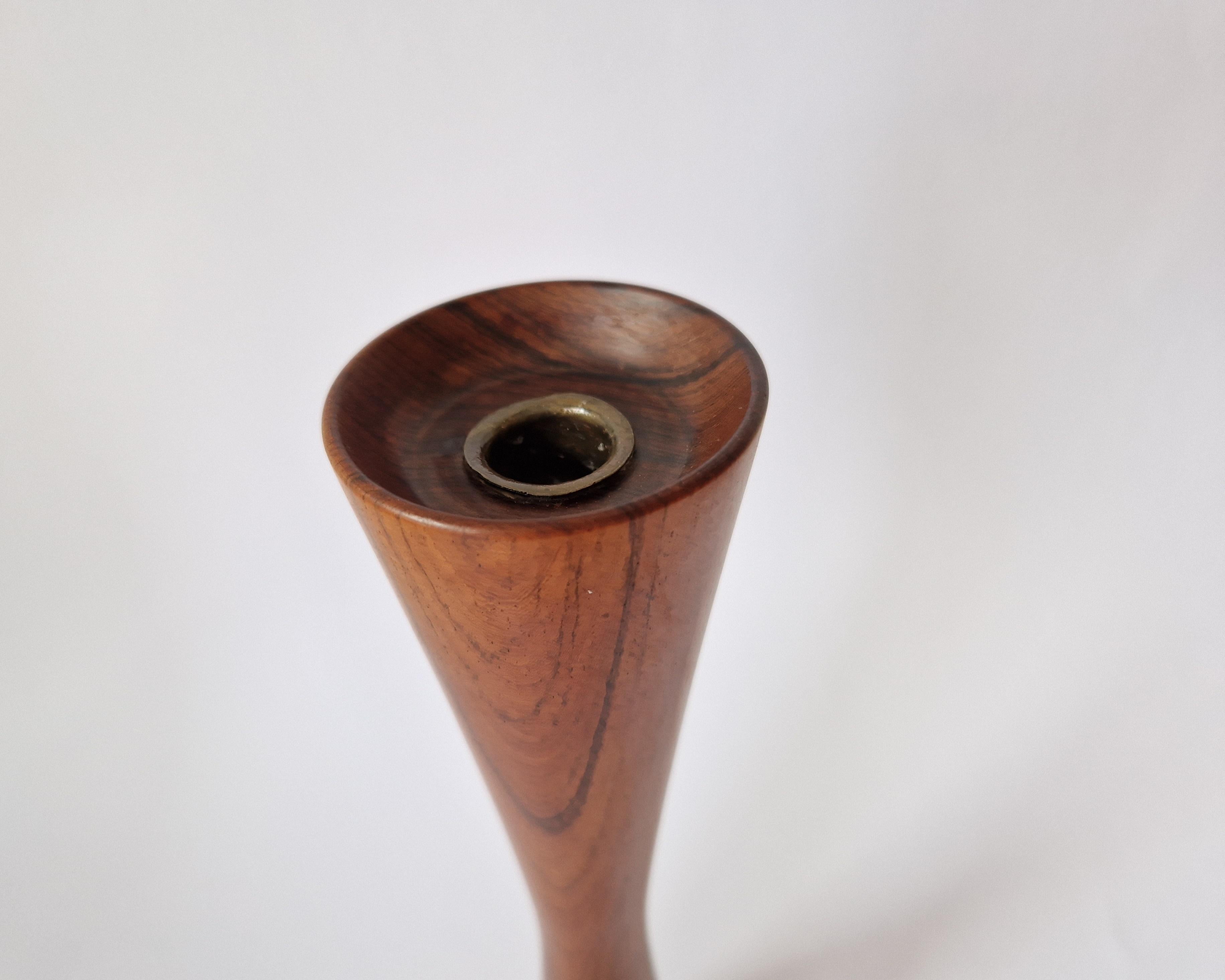 Midcentury Rare Rosewood Candleholder Casa Finland, Brazil, 1970s For Sale 1