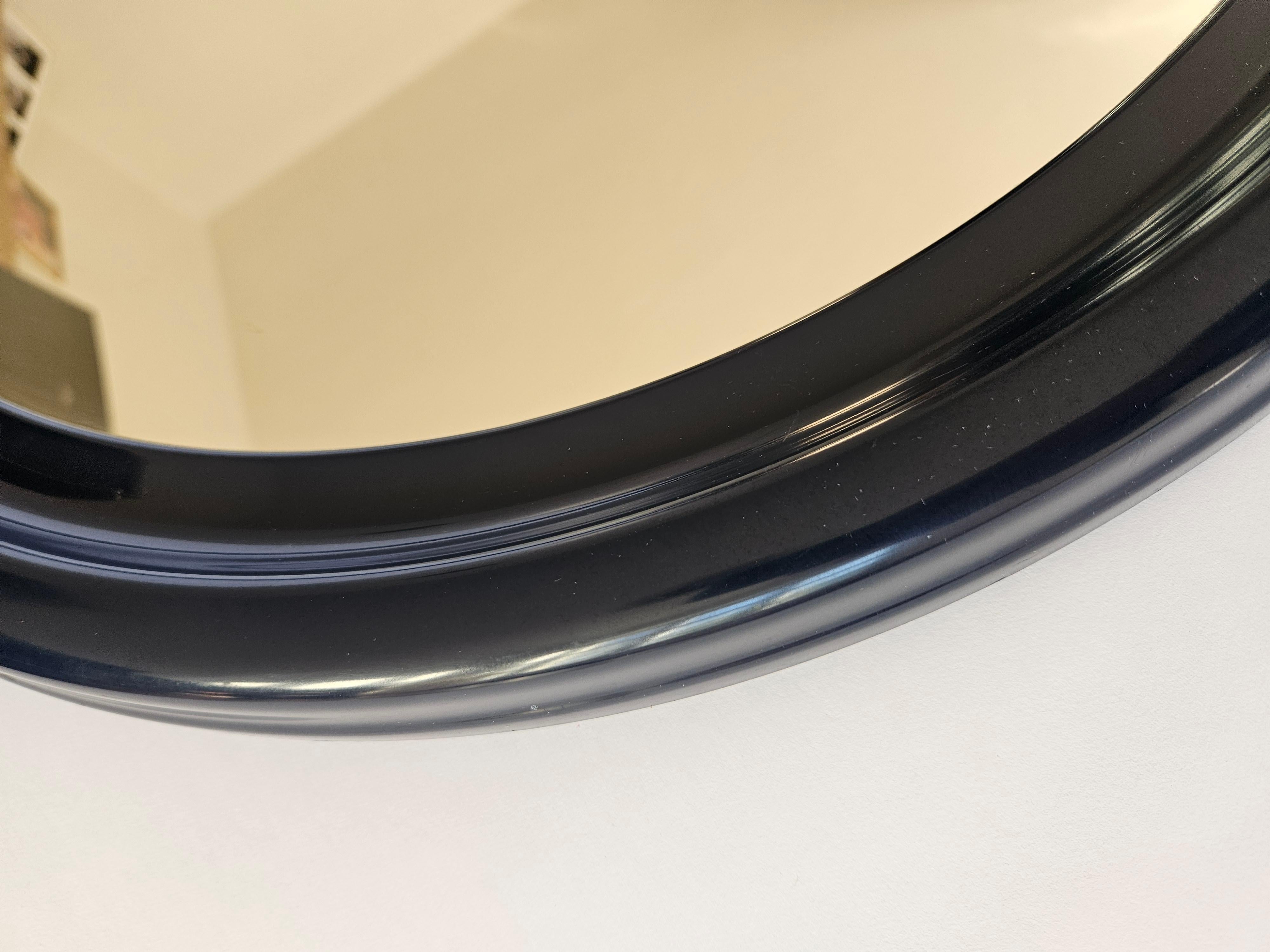 Midcentury Rare Round Dark Blue Wall Mirror SYLA, France, 1970s For Sale 4