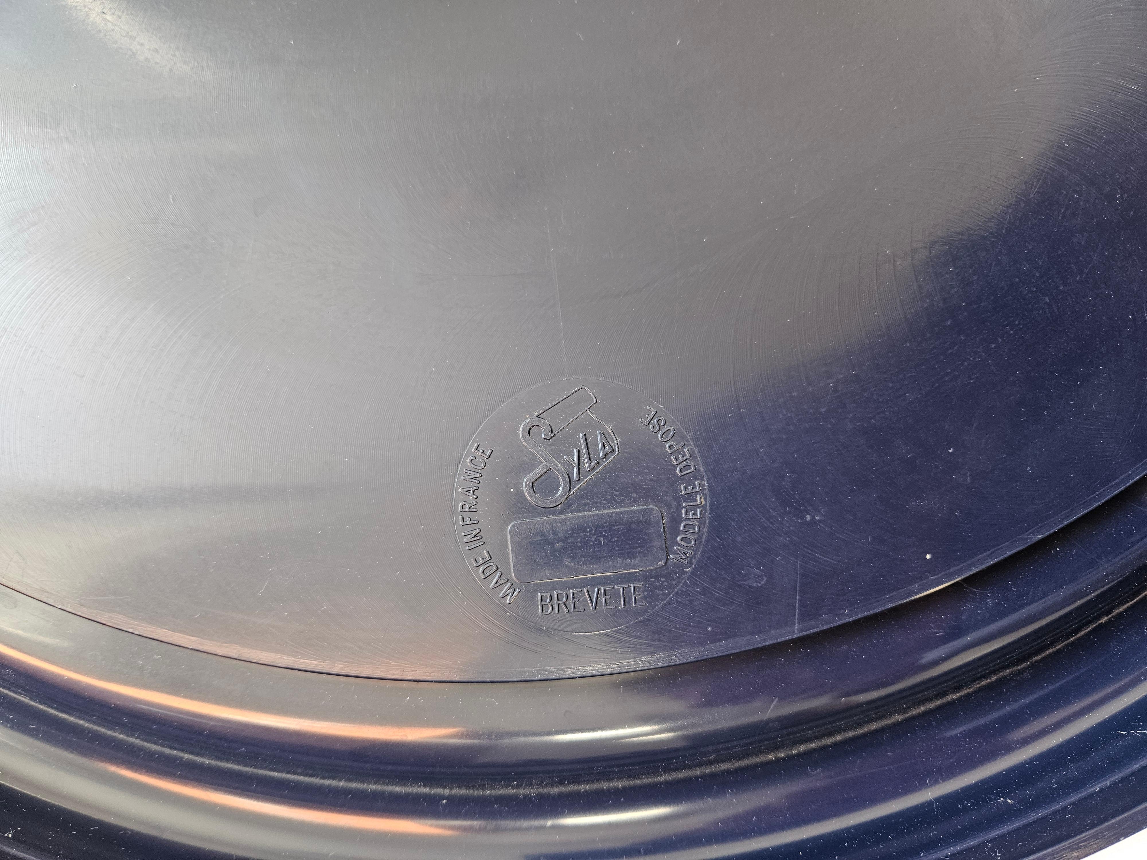 Midcentury Rare Round Dark Blue Wall Mirror SYLA, France, 1970s For Sale 6