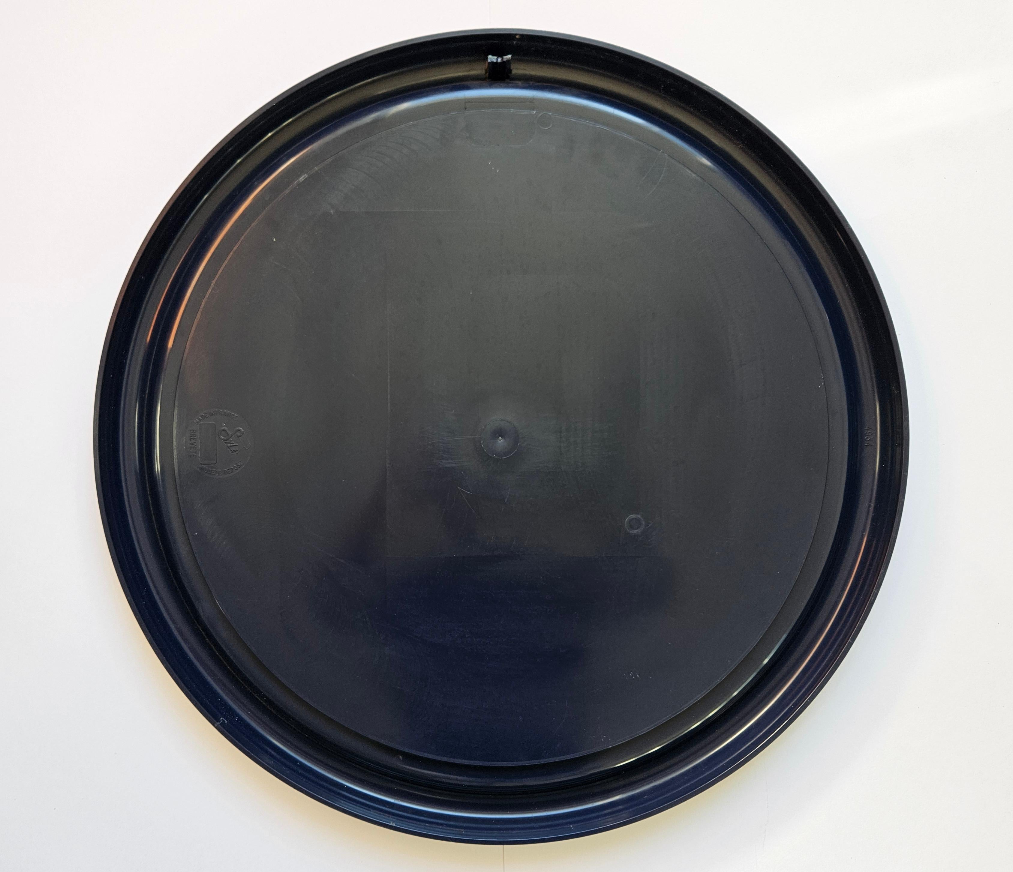 Midcentury Rare Round Dark Blue Wall Mirror SYLA, France, 1970s For Sale 7