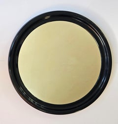 Midcentury Rare Round Dark Blue Wall Mirror SYLA, France, 1970s