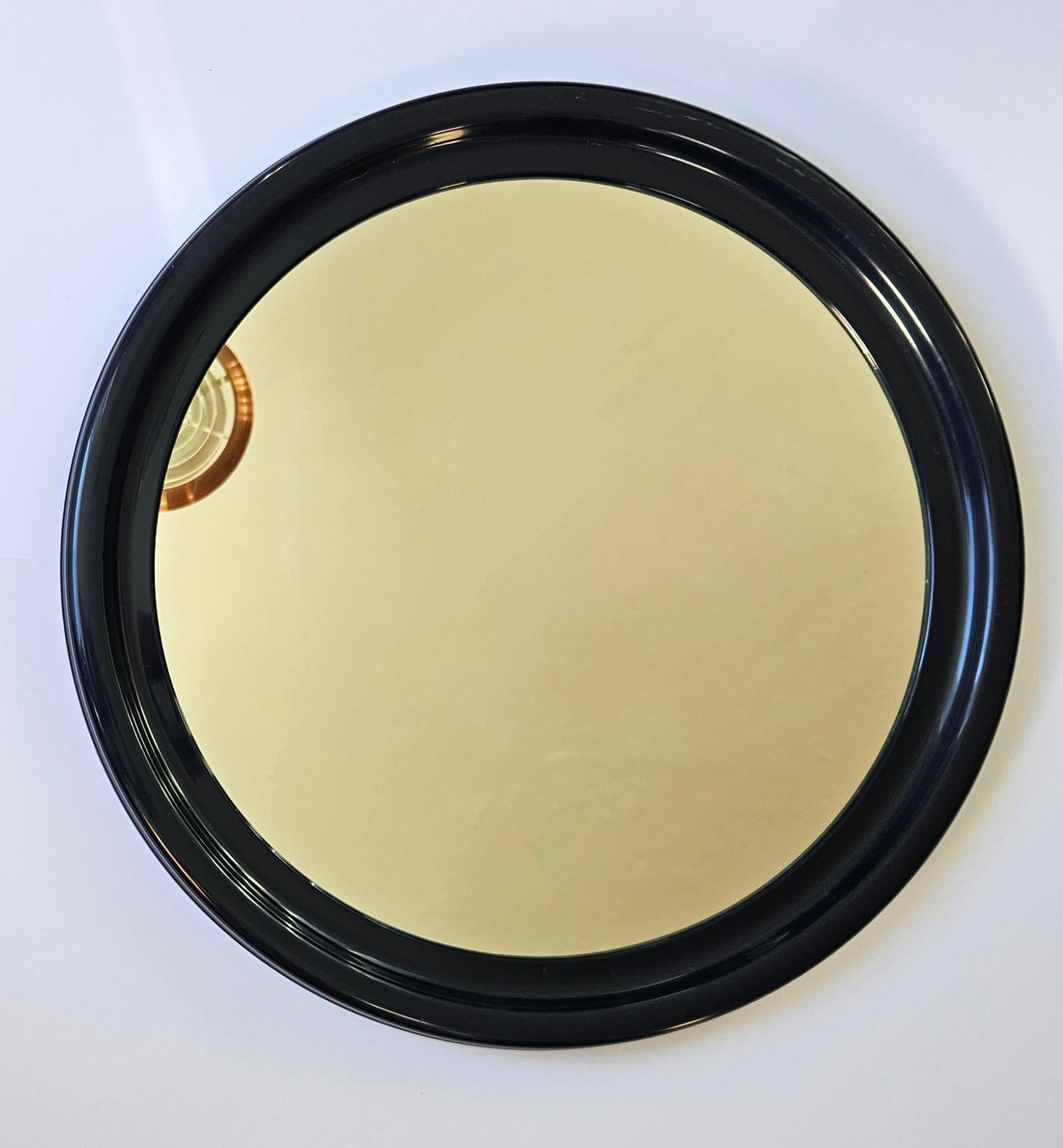 Midcentury Rare Round Dark Blue Wall Mirror SYLA, France, 1970s For Sale 2