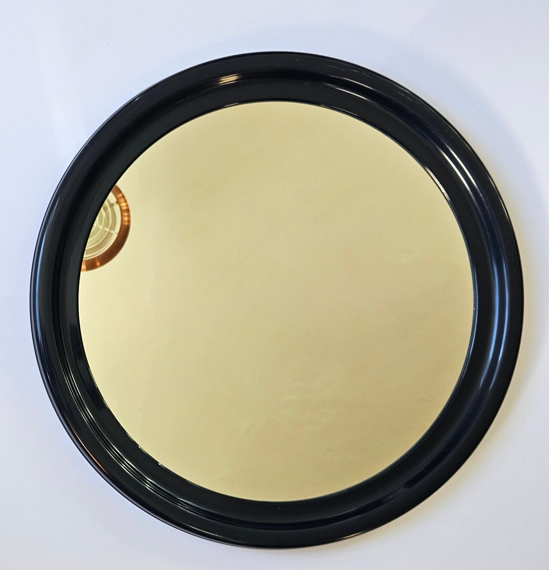 Midcentury Rare Round Dark Blue Wall Mirror SYLA, France, 1970s For Sale 3