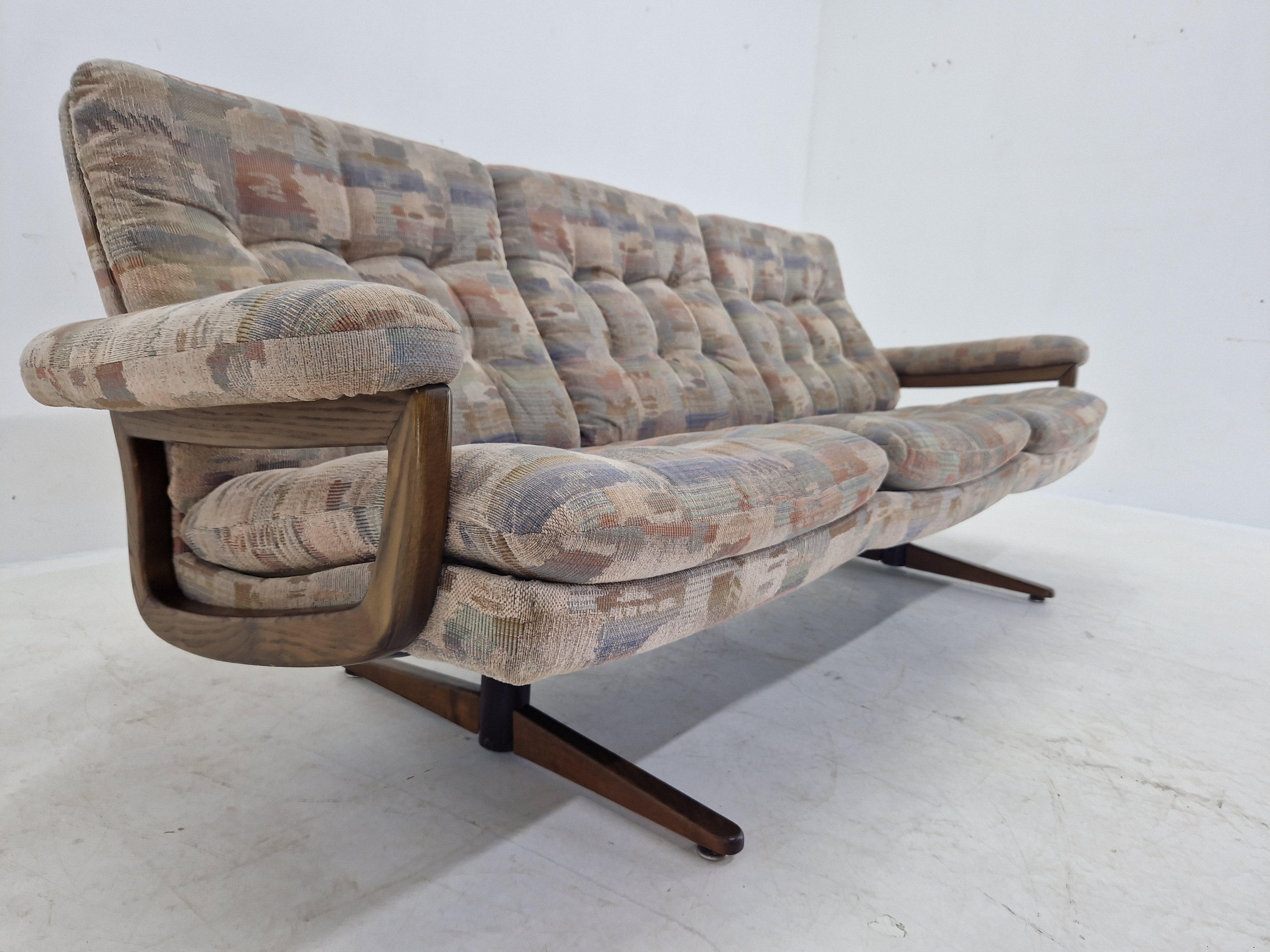 Metal Midcentury Rare Scandinavian Sofa, Denmark, 1970s For Sale