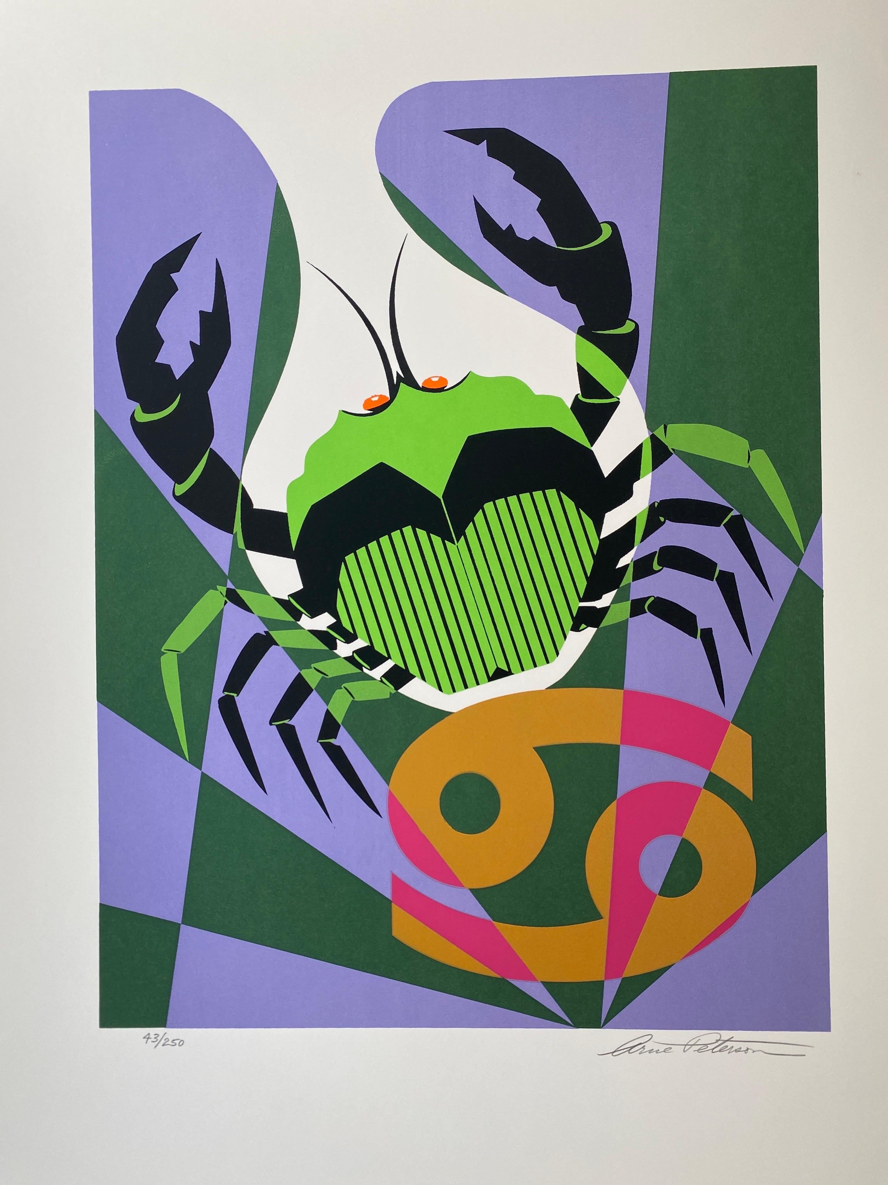 Seltener Satz moderner Kunstzeichen des Zodiac S/N Siebdrucke aus der Mitte des Jahrhunderts im Angebot 9