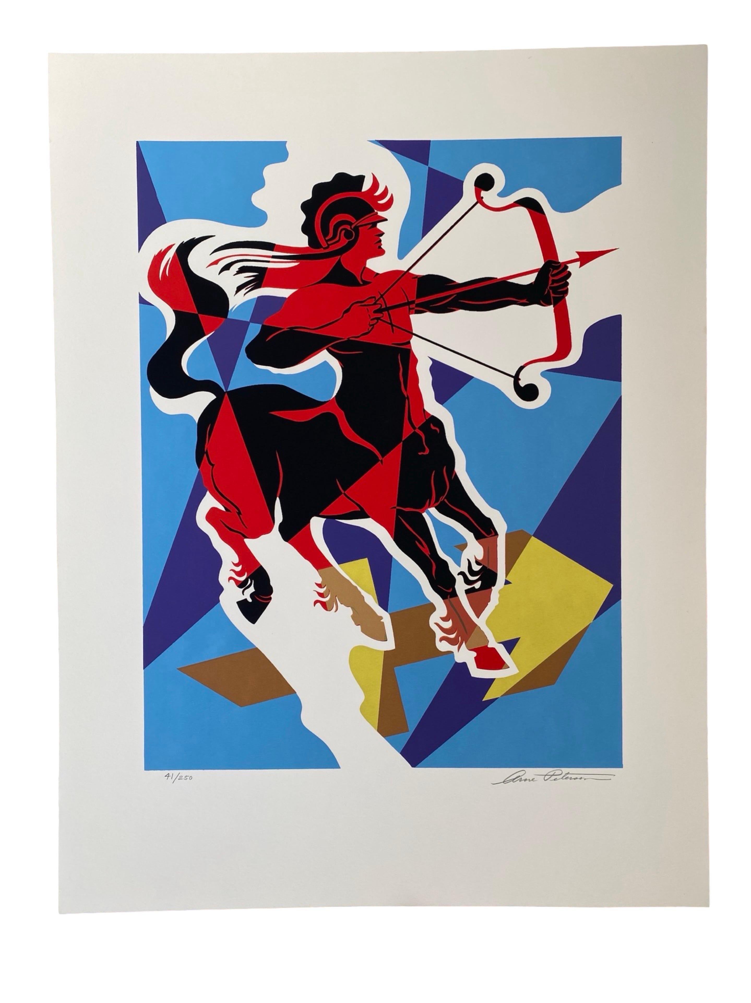 Seltener Satz moderner Kunstzeichen des Zodiac S/N Siebdrucke aus der Mitte des Jahrhunderts (Moderne der Mitte des Jahrhunderts) im Angebot