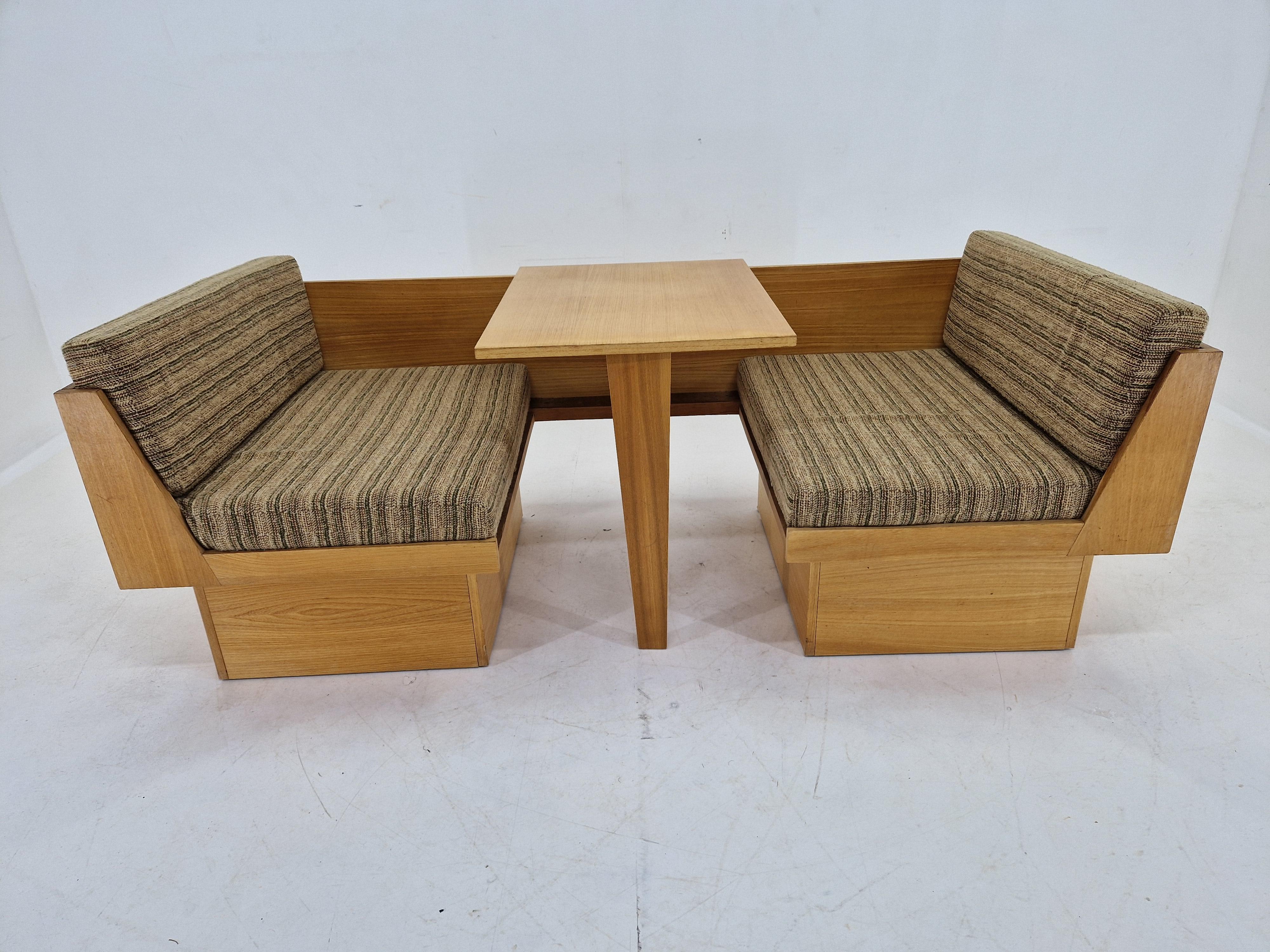 Czech Midcentury Rare Sofa or Daybed with Table, 1970s