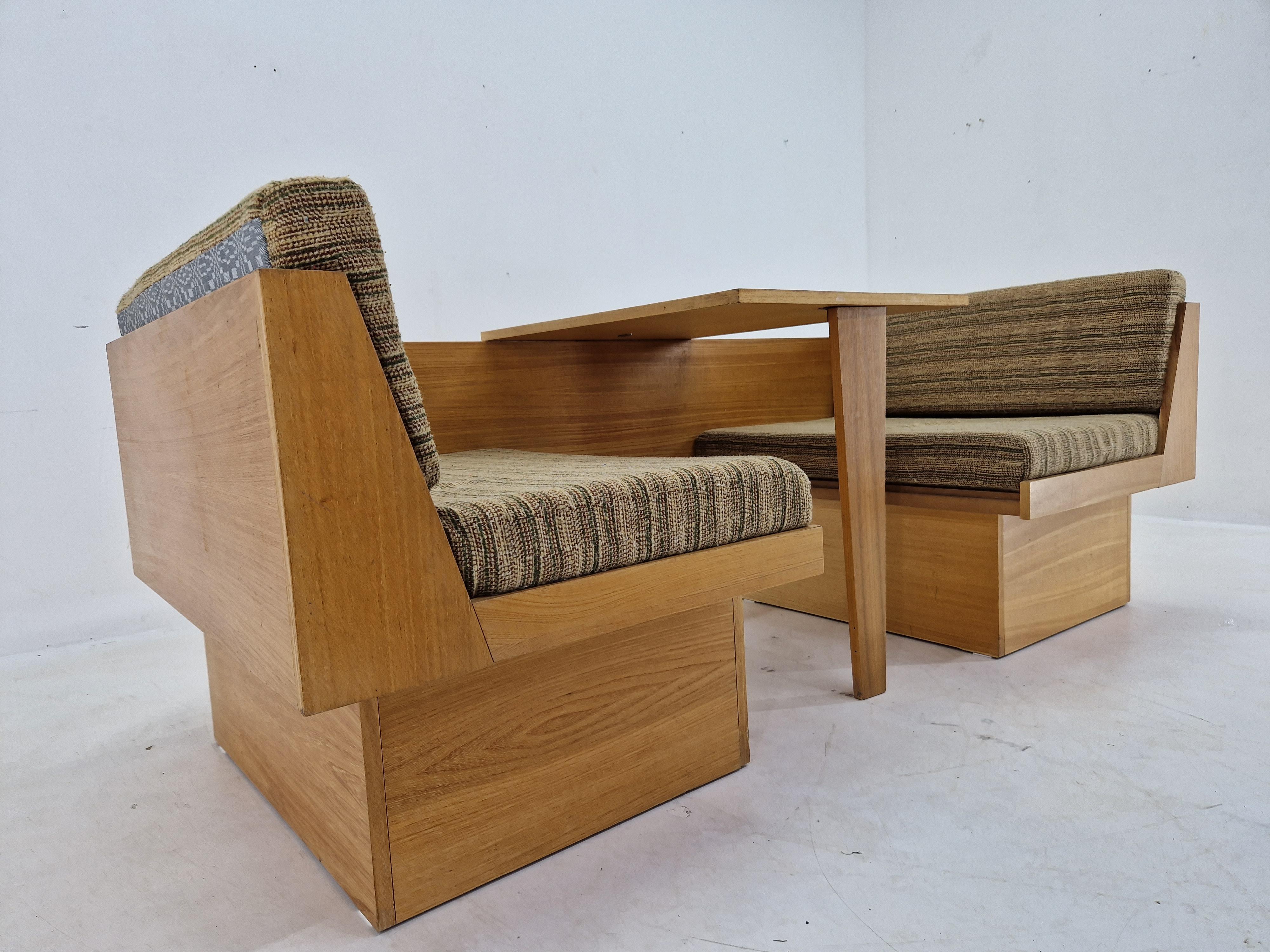 Midcentury Rare Sofa or Daybed with Table, 1970s 1