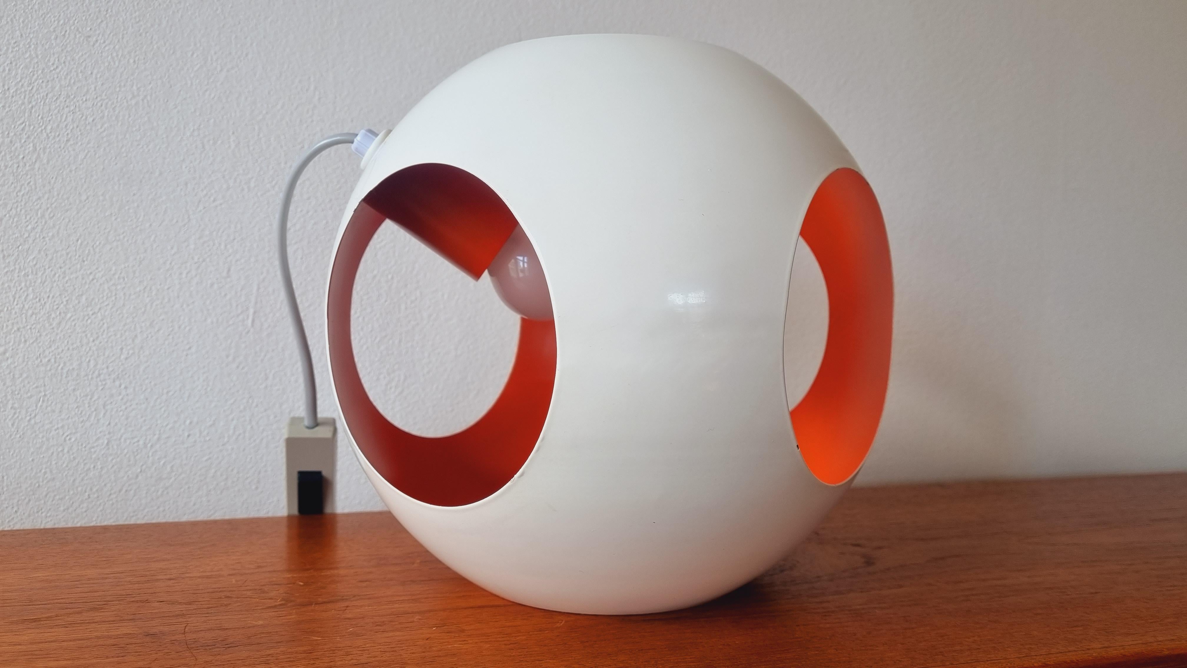 Metal Midcentury Rare Space Age Table Lamp Meblo, Harvey Guzzini, Italy, 1970s