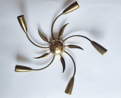 Midcentury Rare Stilnovo Ceiling Flush Mount or Wall Lamp Sputnik, Italy, 1960s