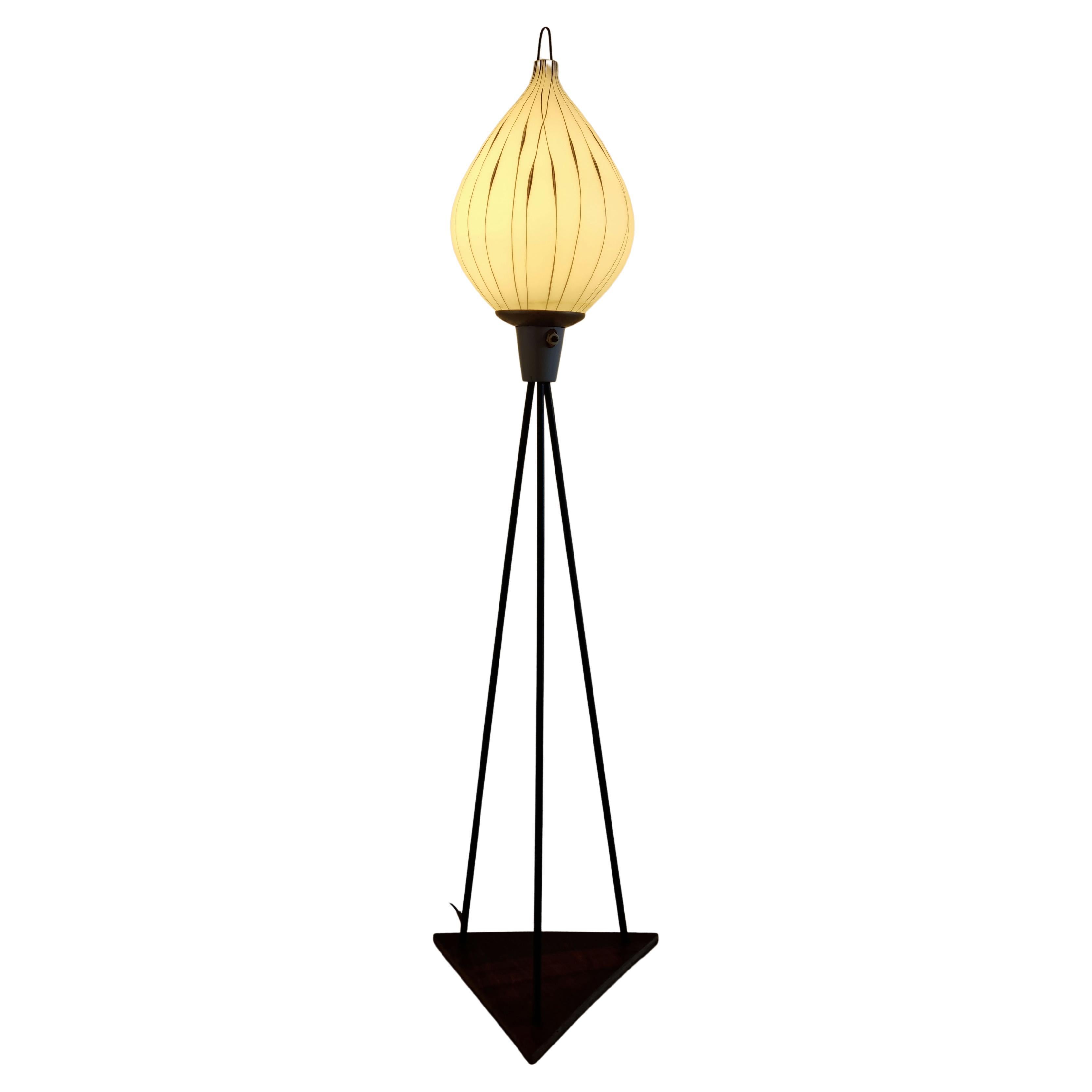Midcentury Rare Tripod Floor Lamp  For Sale