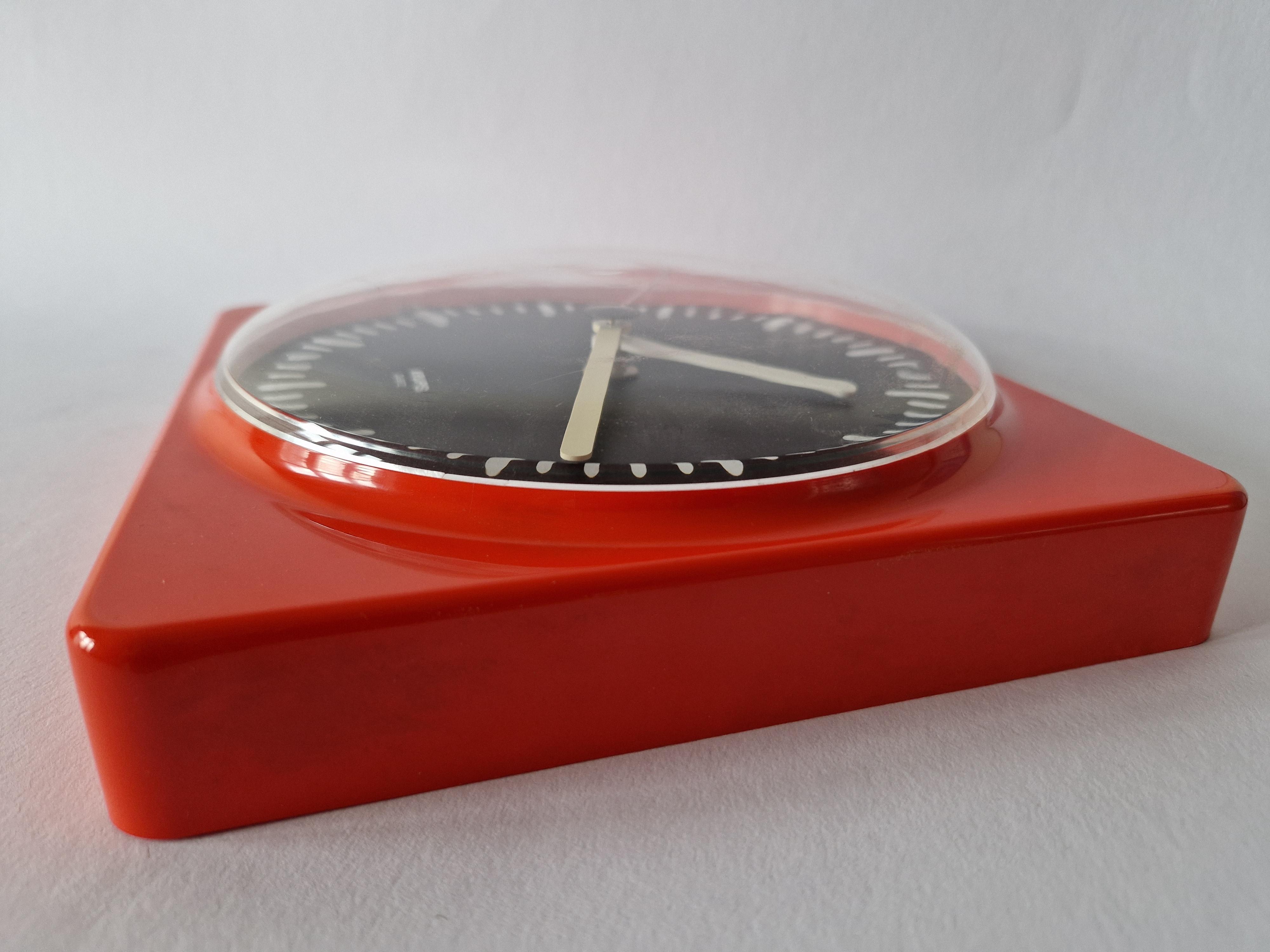 Plastic Midcentury Rare Wall Clock Krups, Space Age Style, Germany, 1970s For Sale