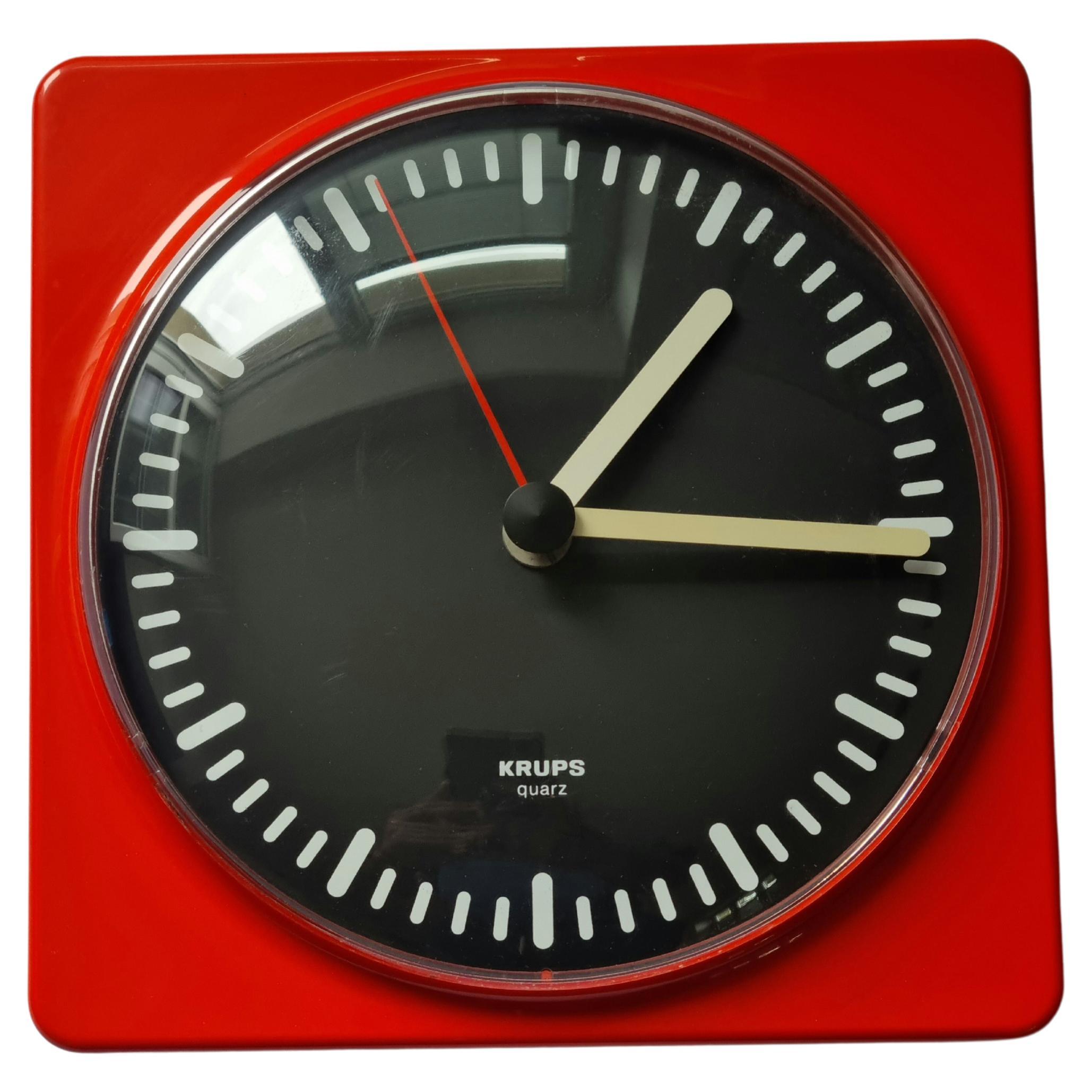 Midcentury Rare Wall Clock Krups, Space Age Style, Germany, 1970s