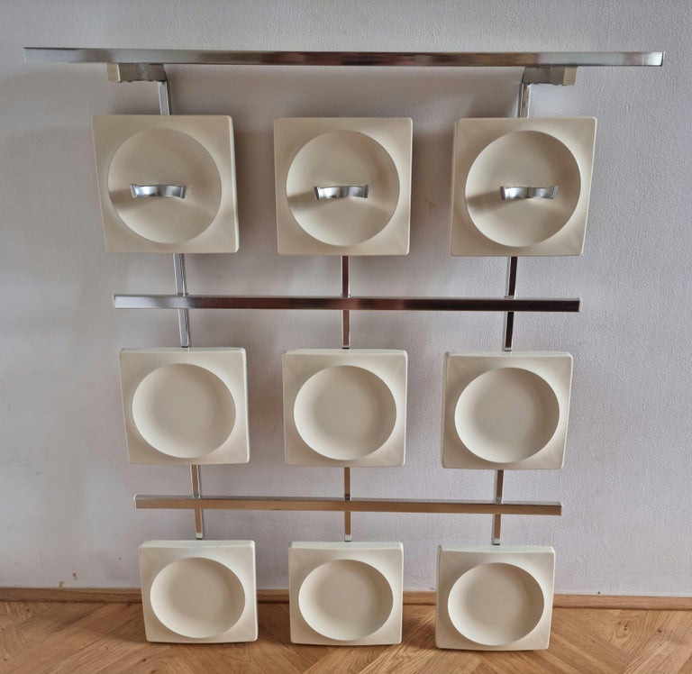 Wall Rack Germany Mid-Century Rare Wall Coat Rack, Germany, 1960s For Sale at 1stDibs
