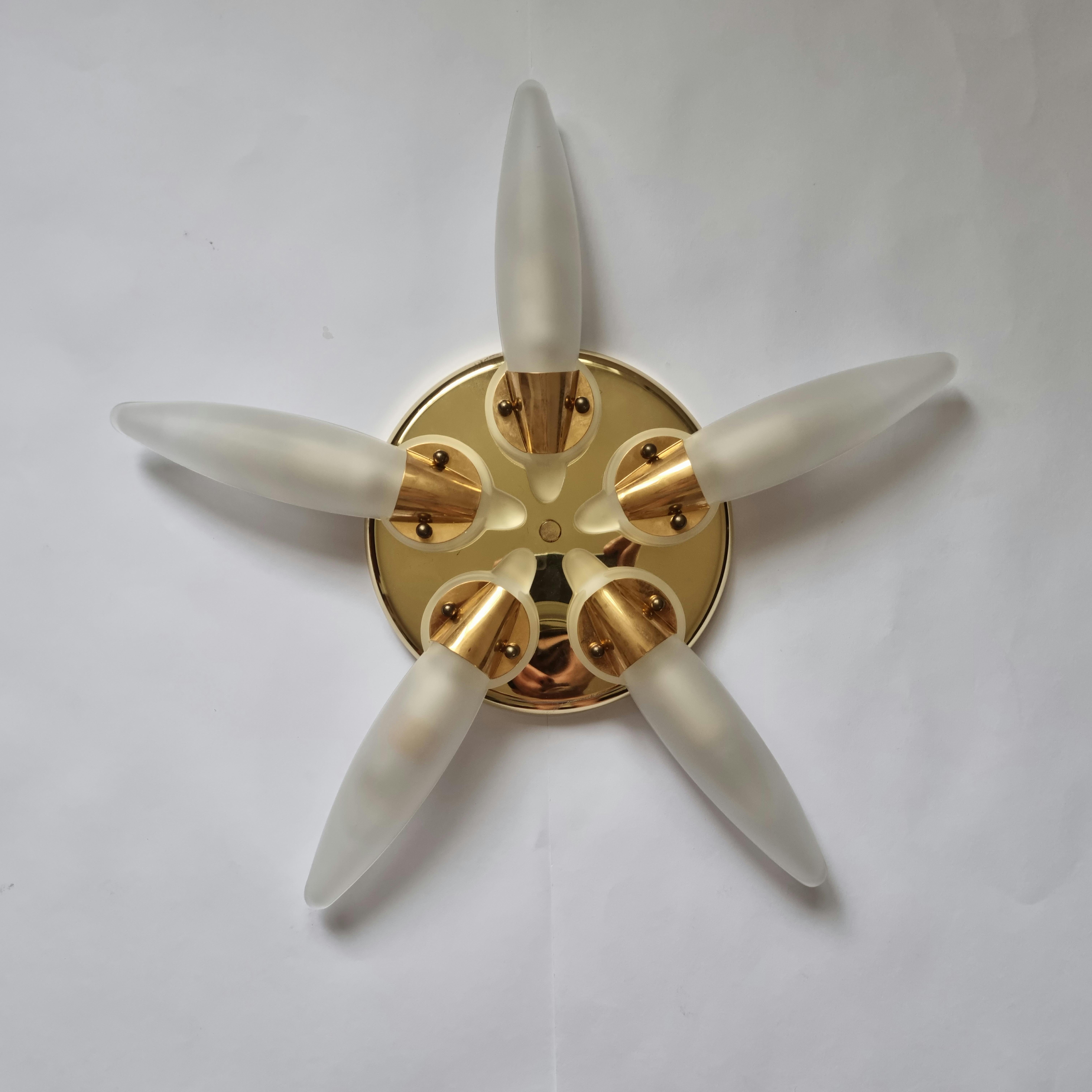 Midcentury Rare Wall or Ceiling Lamp Eglo, Flushmount, Sputnik, Austria, 1980s For Sale 8