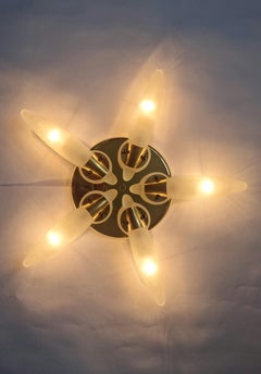 Midcentury Rare Wall or Ceiling Lamp Eglo, Flushmount, Sputnik, Austria, 1980s