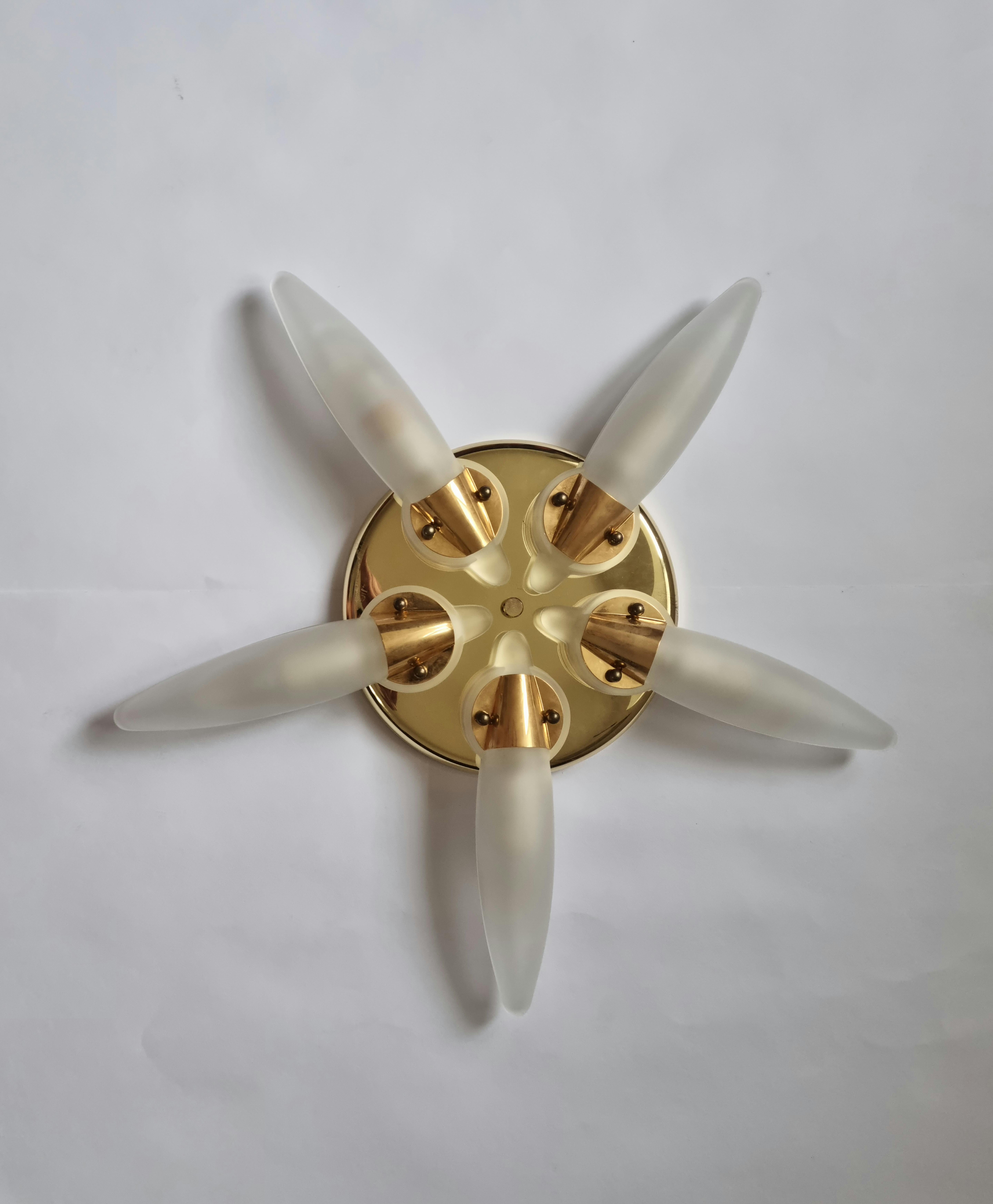 Midcentury Rare Wall or Ceiling Lamp Eglo, Flushmount, Sputnik, Austria, 1980s In Good Condition For Sale In Praha, CZ