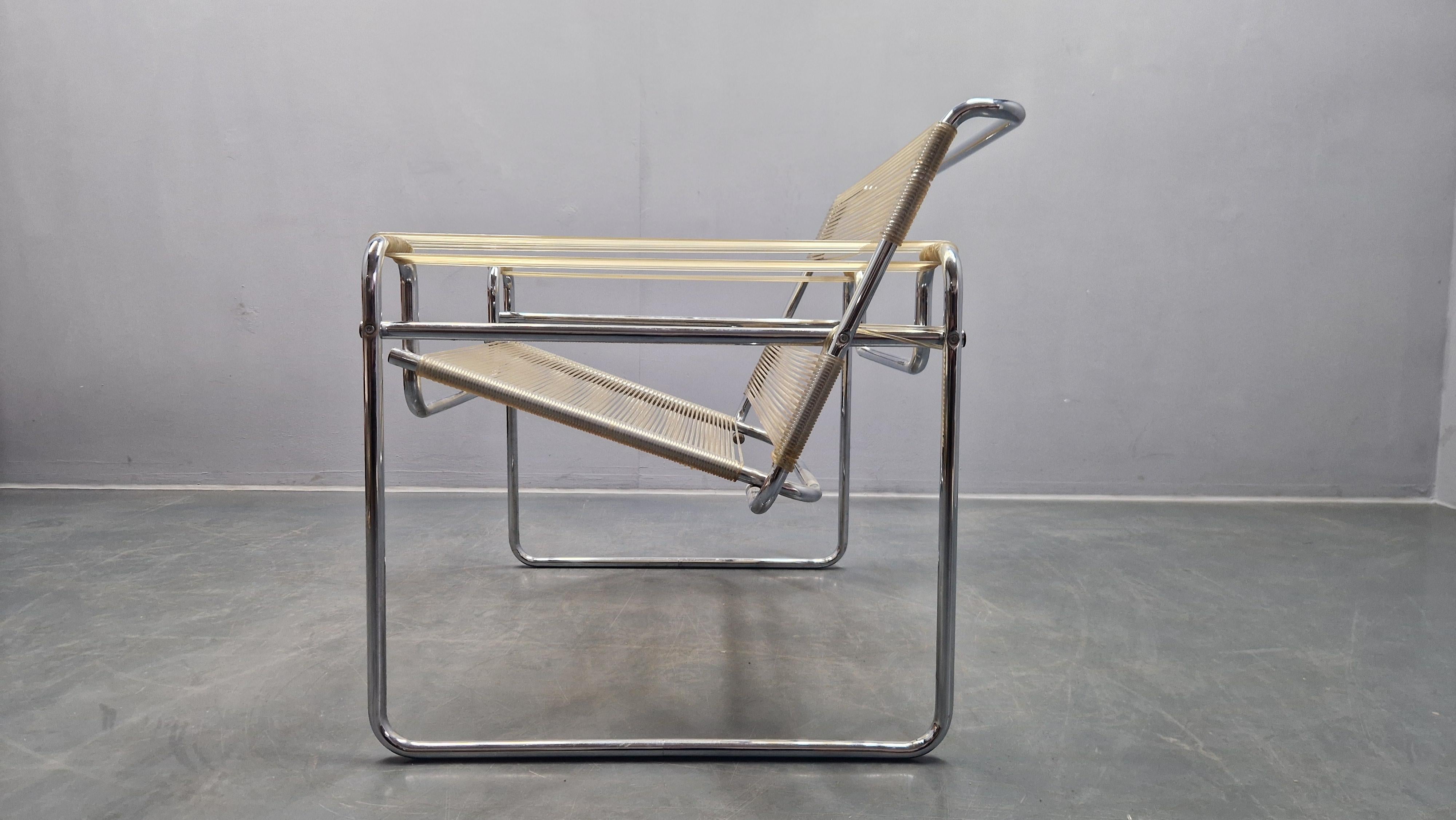 Rara poltrona Wassily Spaghetti di Marcel Breuer, Italia, 1970 in vendita 3