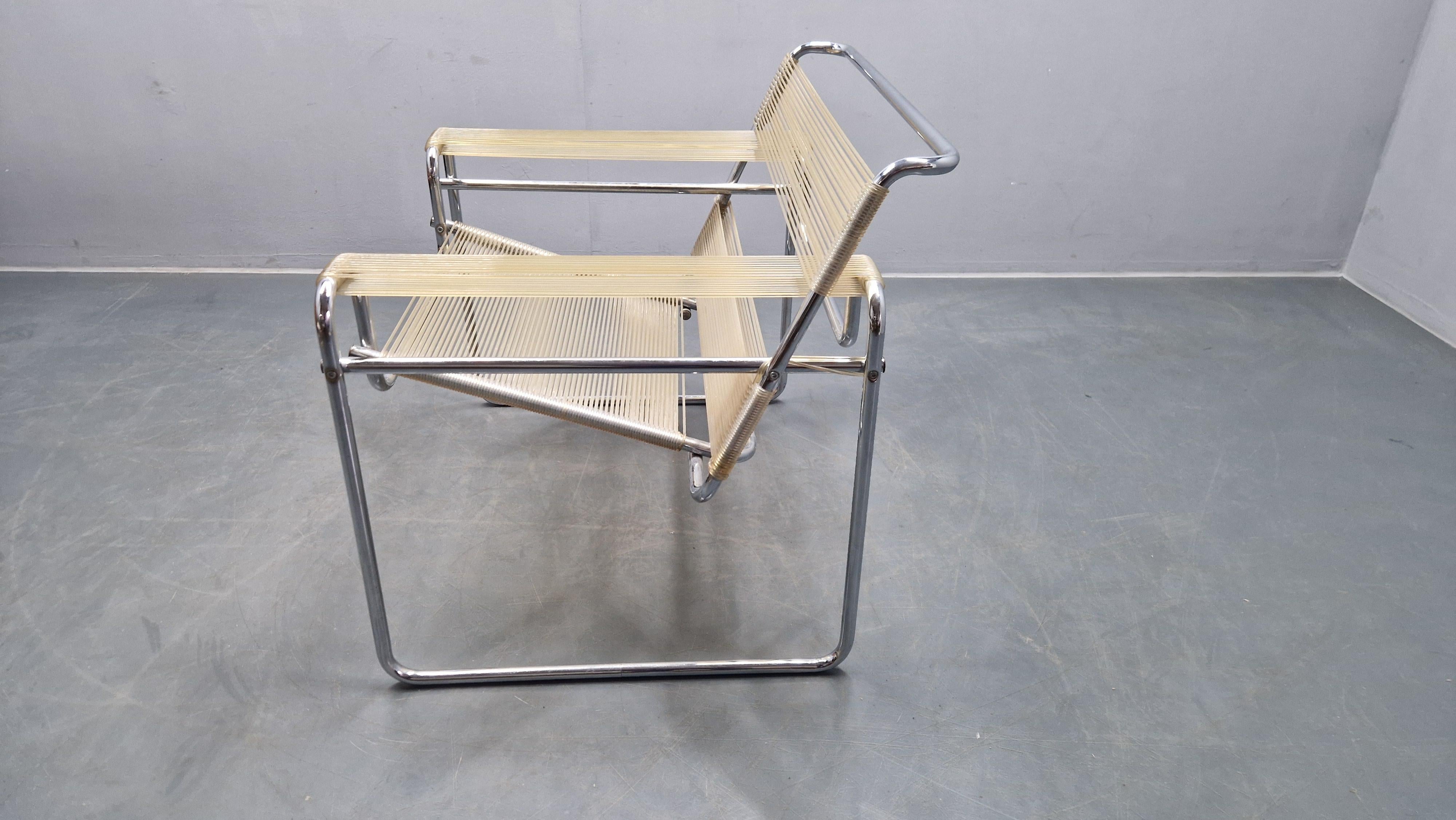 Rara poltrona Wassily Spaghetti di Marcel Breuer, Italia, 1970 in vendita 4