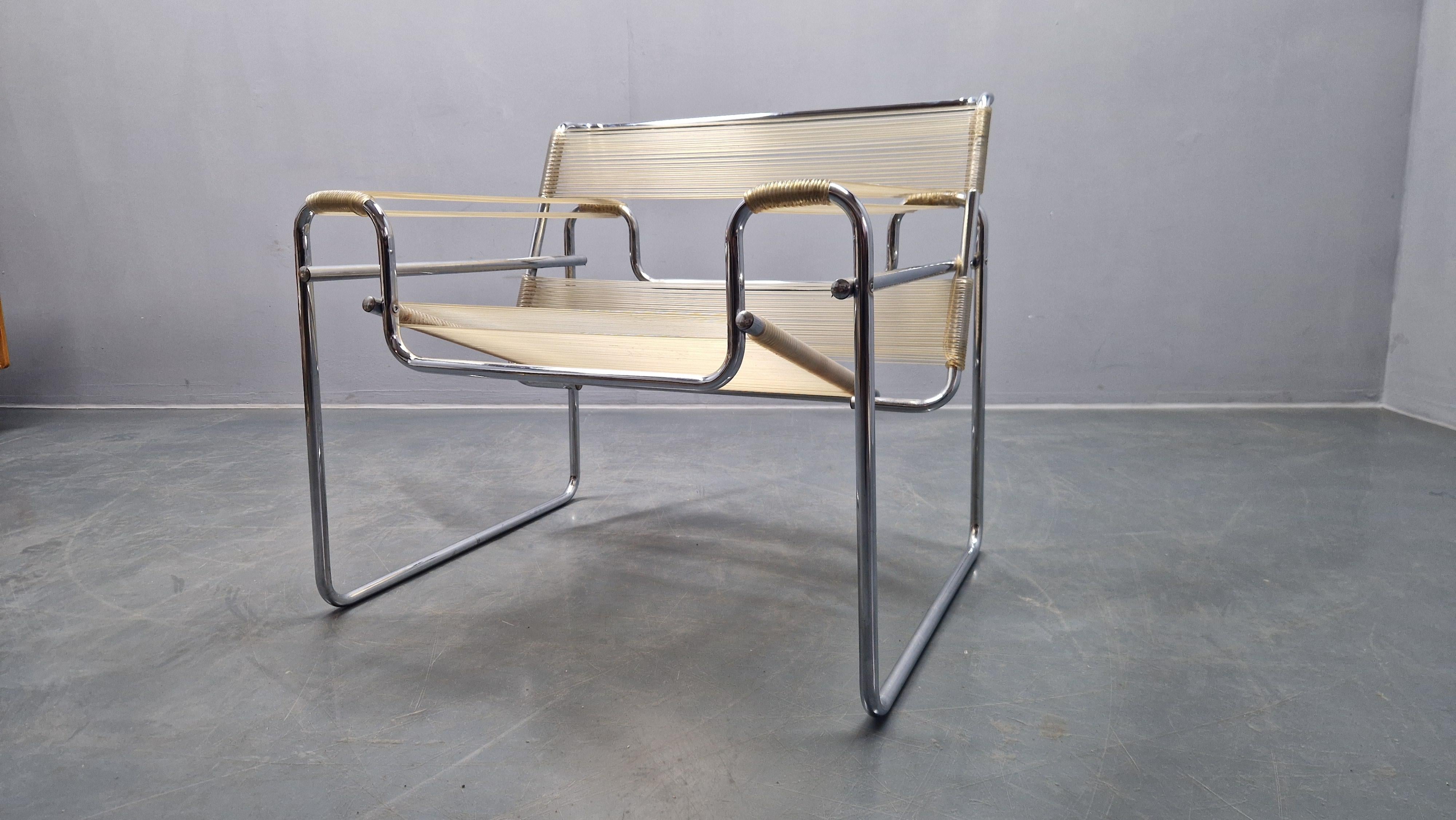 Rara poltrona Wassily Spaghetti di Marcel Breuer, Italia, 1970 in vendita 5