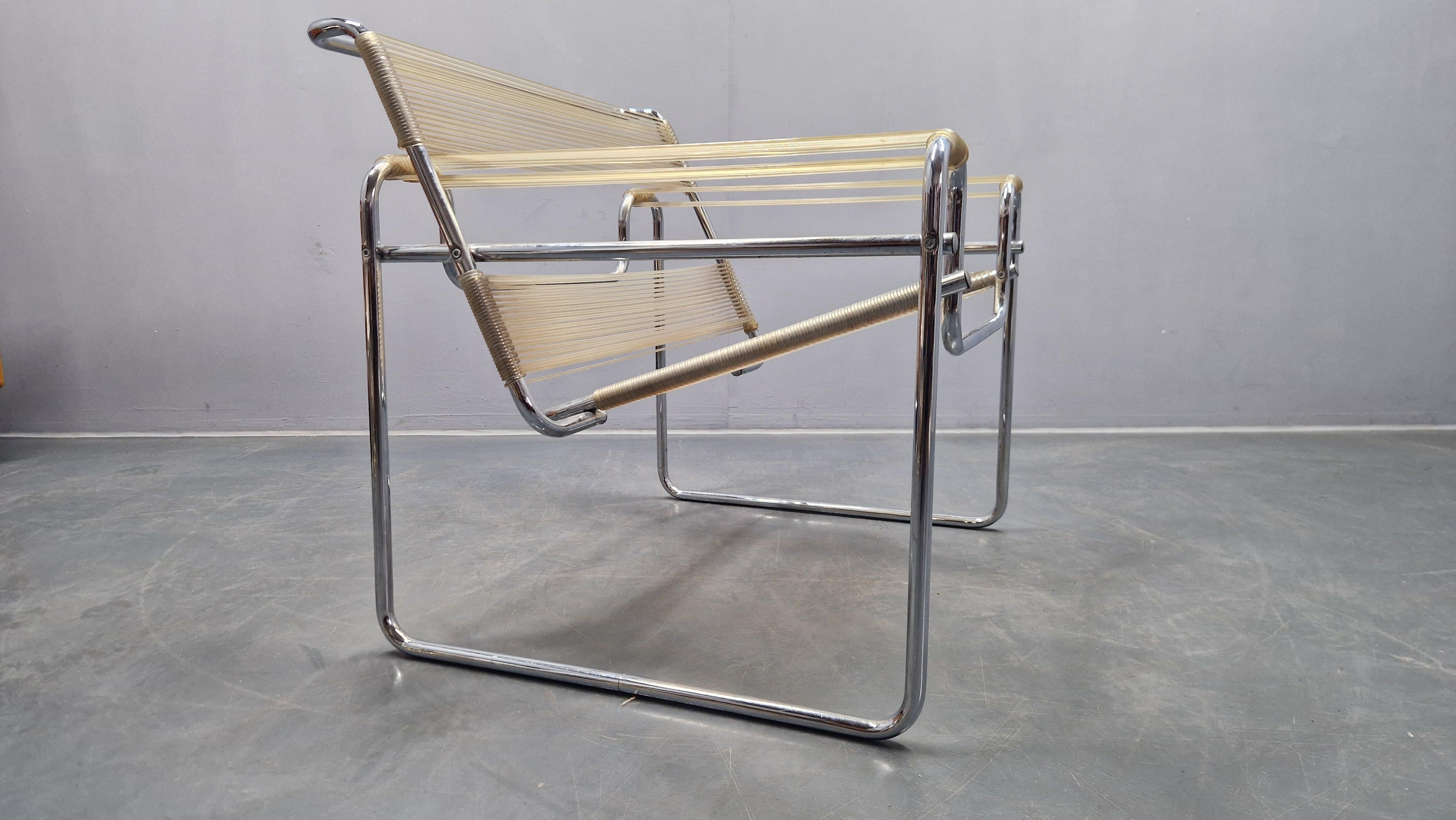 Rara poltrona Wassily Spaghetti di Marcel Breuer, Italia, 1970 in vendita 6