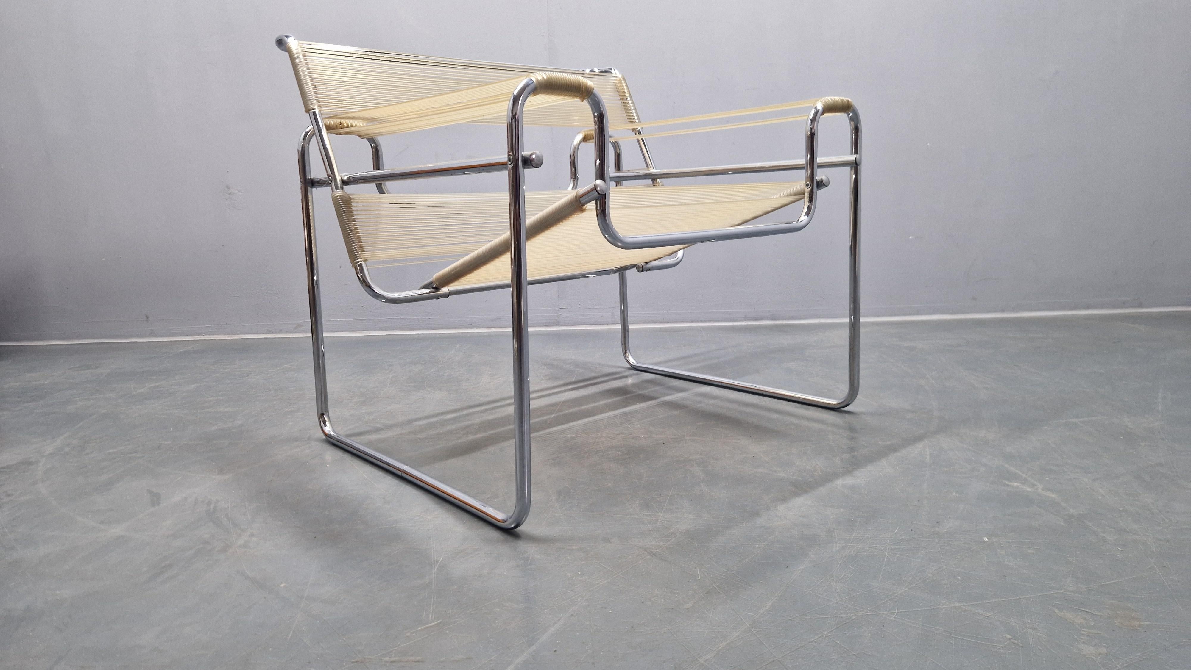 Italiano Rara poltrona Wassily Spaghetti di Marcel Breuer, Italia, 1970 in vendita