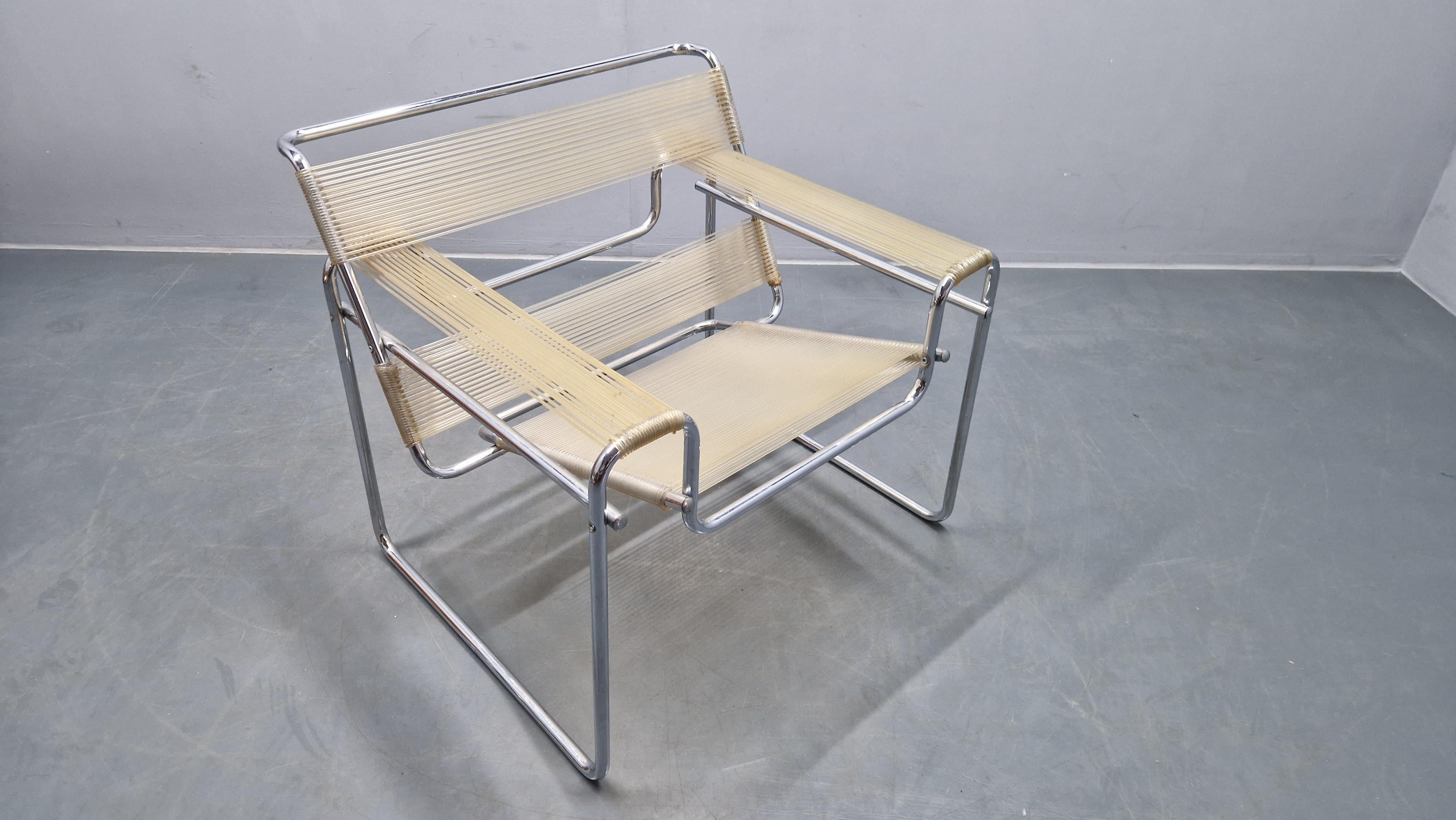 Rara poltrona Wassily Spaghetti di Marcel Breuer, Italia, 1970 In condizioni ottime in vendita a Praha, CZ