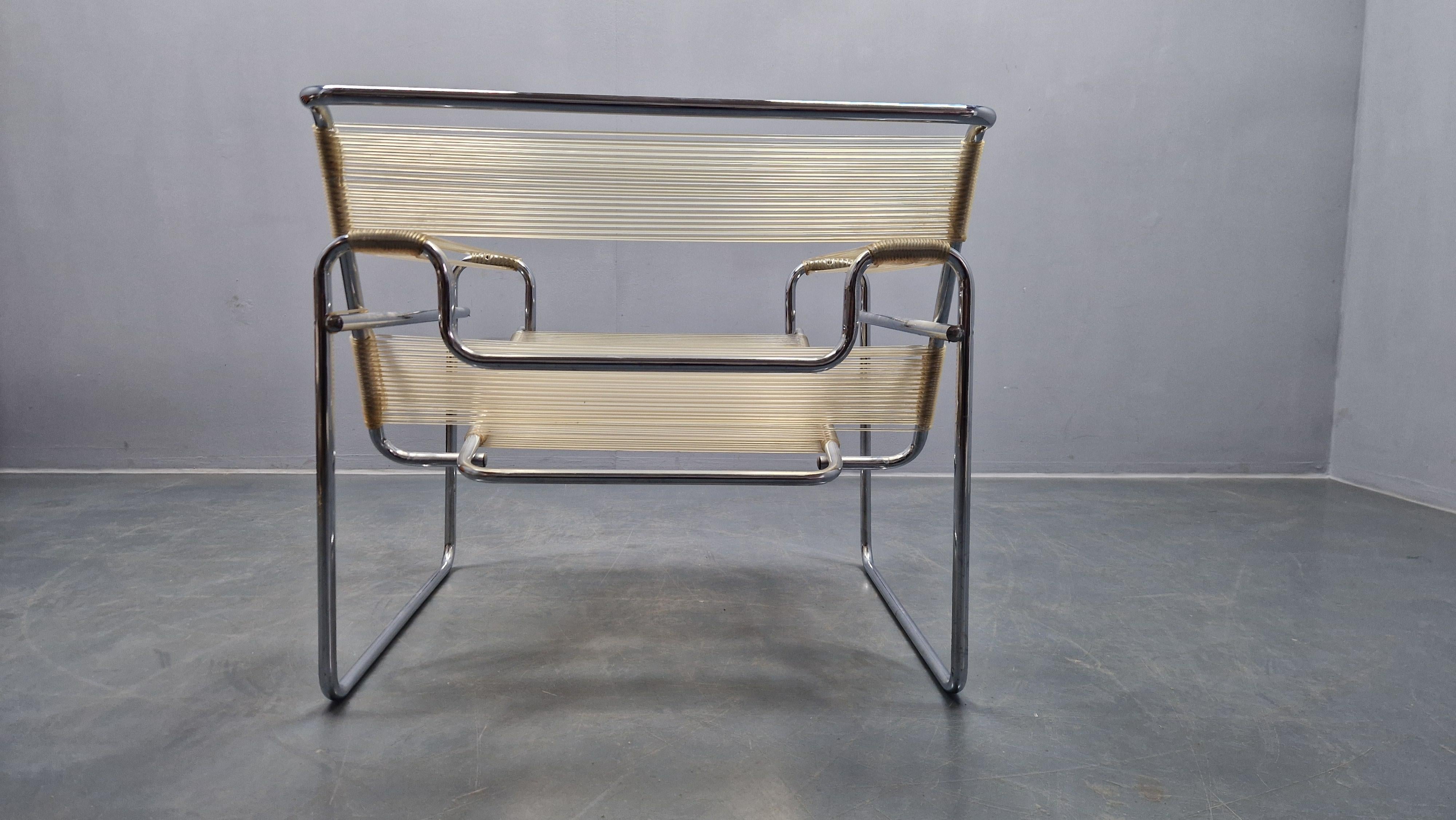 Rara poltrona Wassily Spaghetti di Marcel Breuer, Italia, 1970 in vendita 1