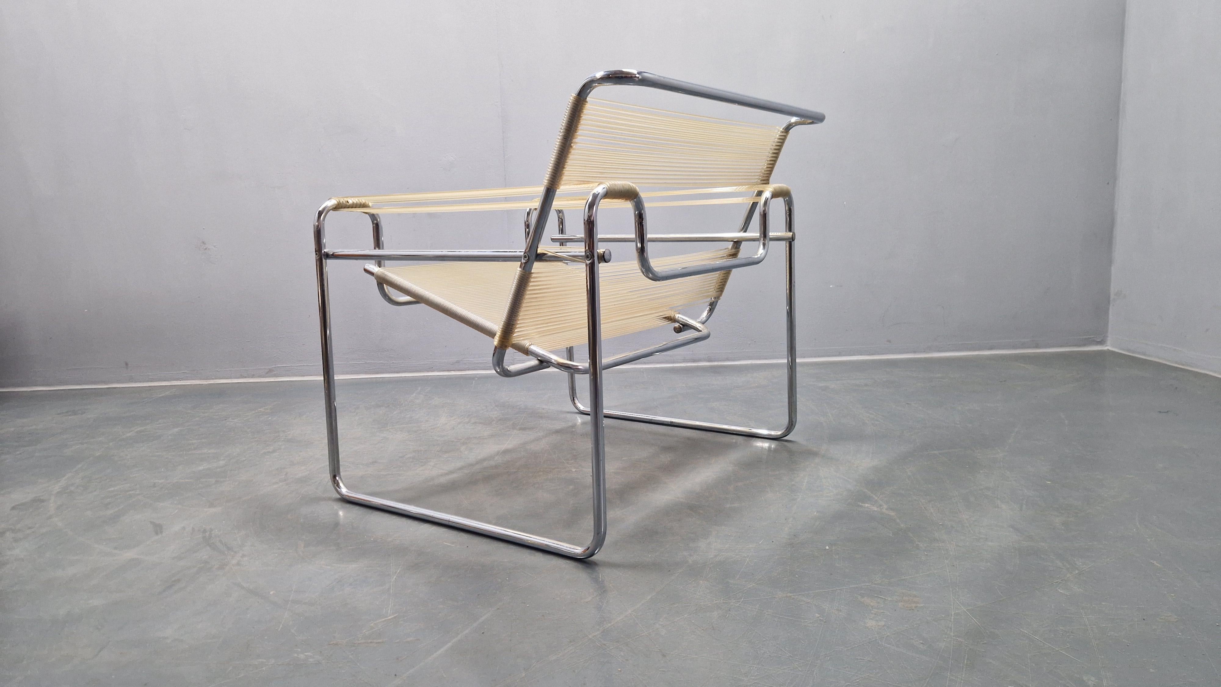 Rara poltrona Wassily Spaghetti di Marcel Breuer, Italia, 1970 in vendita 2