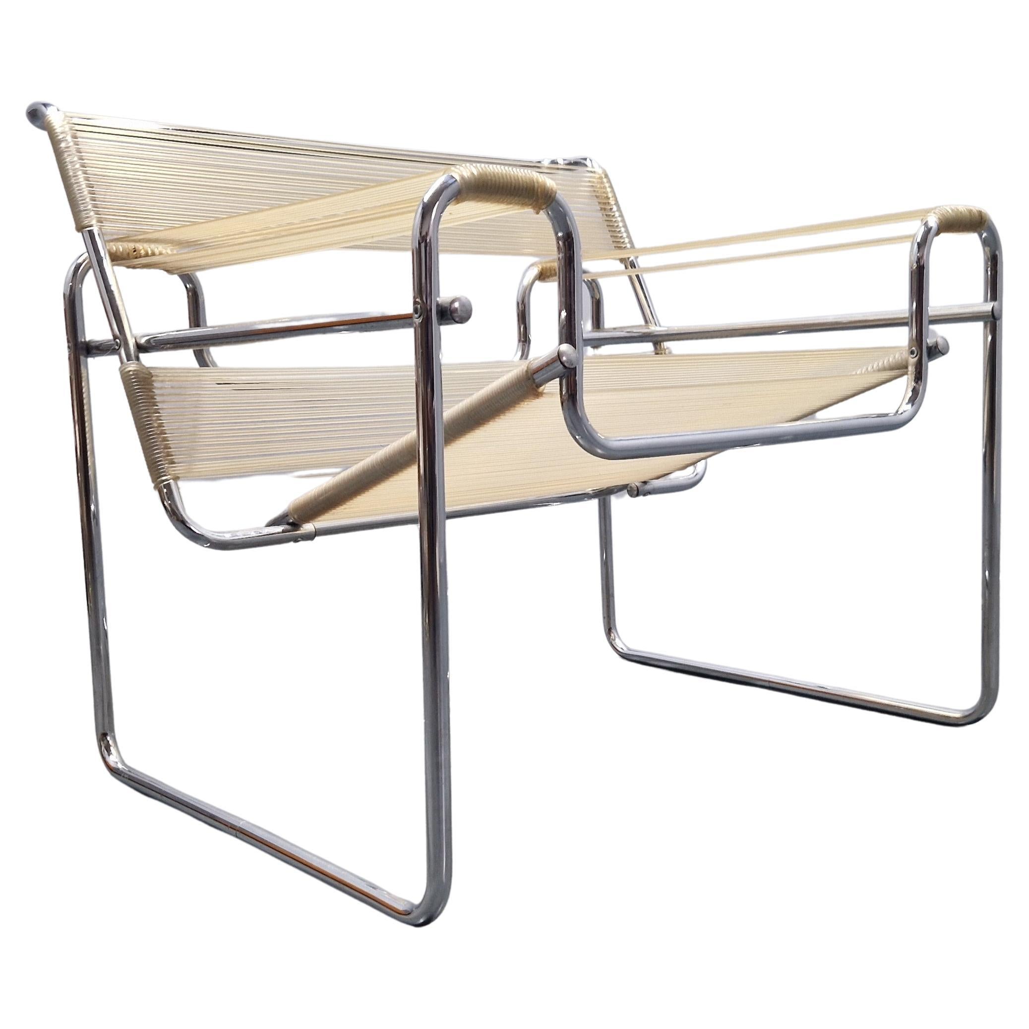 Midcentury Rare Wassily Spaghetti Armchair by Marcel Breuer, Italy, 1970s