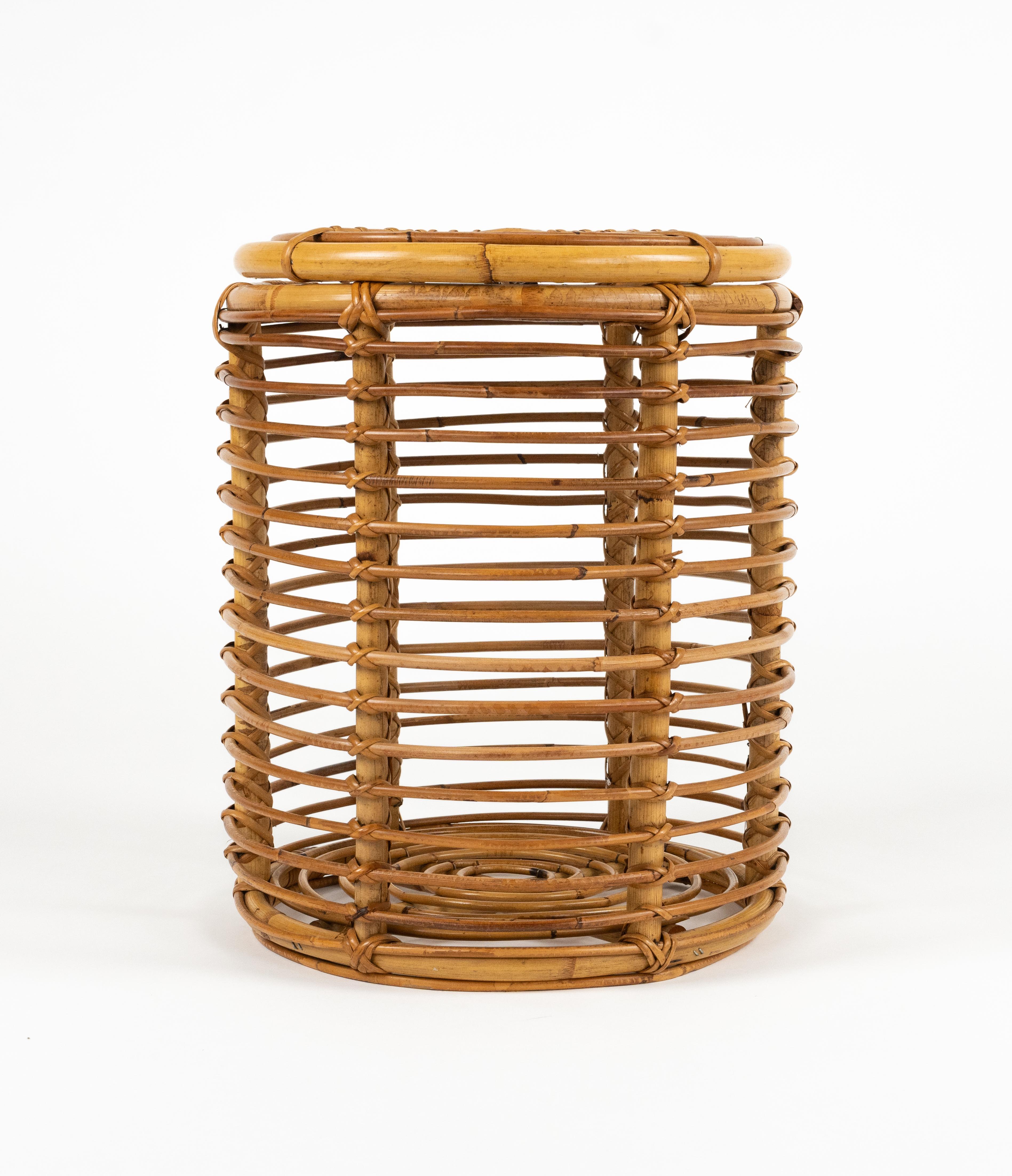 italien Panier en rotin et bambou de style Franco Albini, Italie, années 1960 en vente