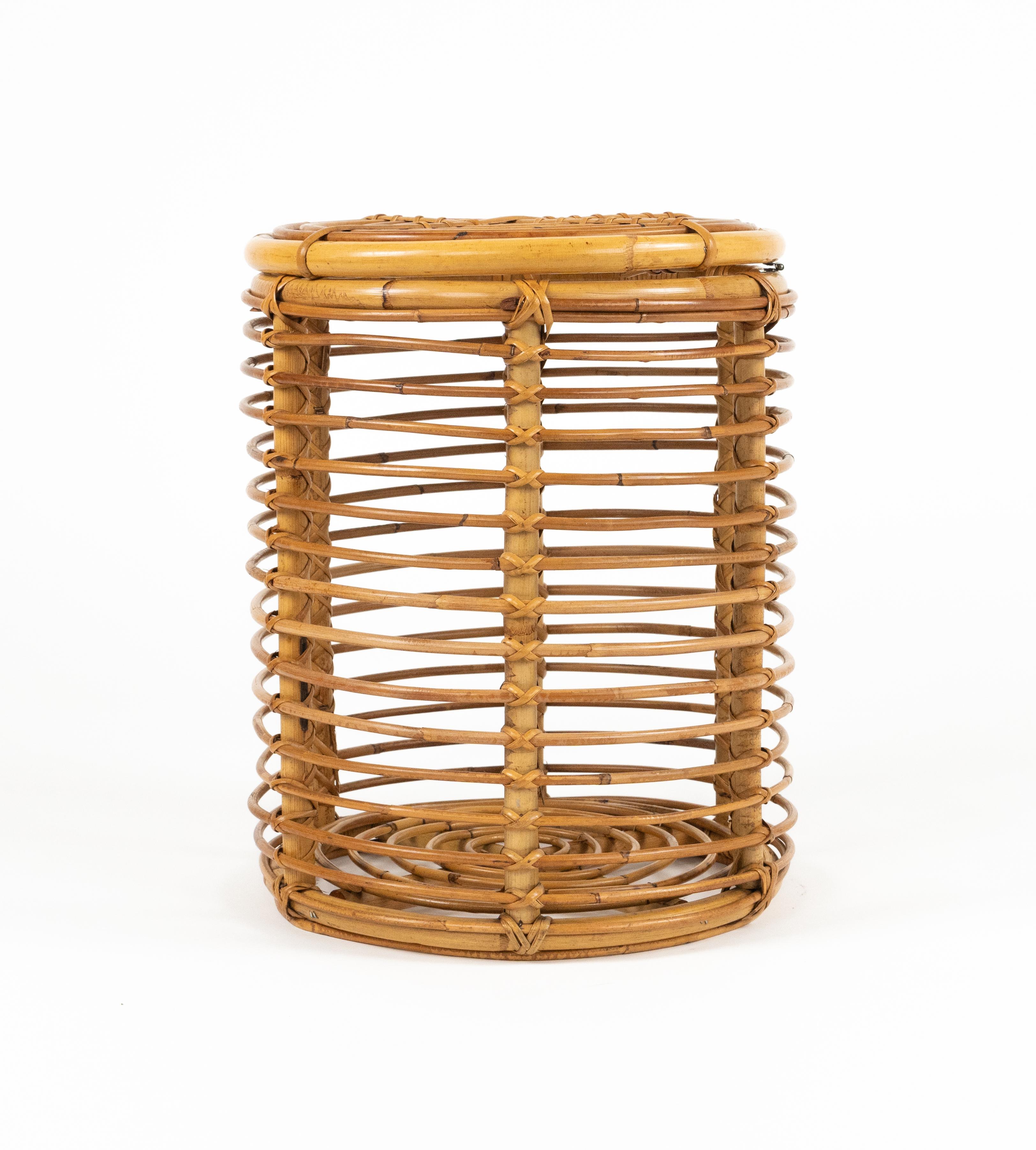 Bambou Panier en rotin et bambou de style Franco Albini, Italie, années 1960 en vente