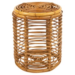 Panier en rotin et bambou de style Franco Albini, Italie, années 1960