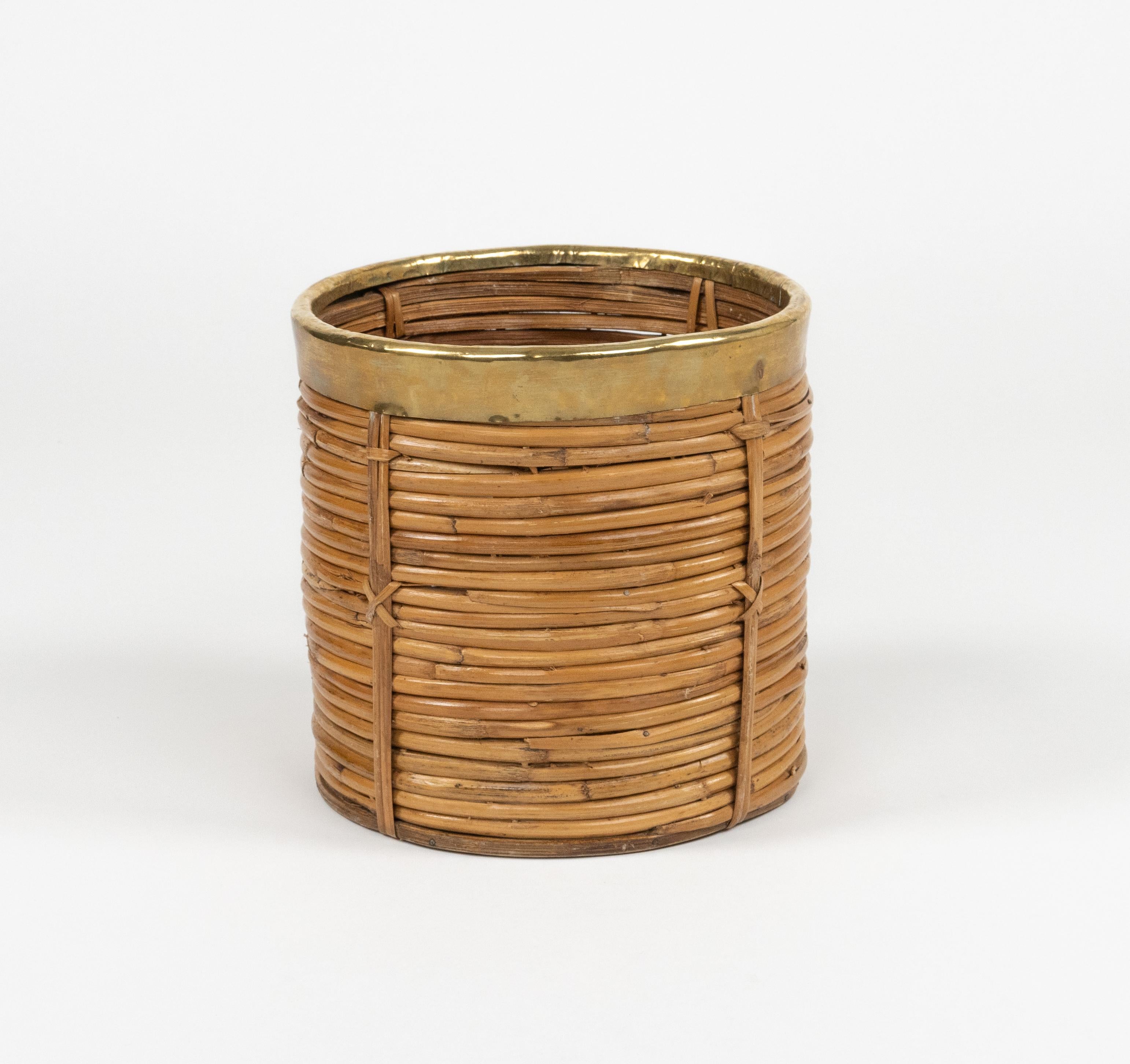 Métal Panier décoratif du milieu du siècle dernier, style Vivai Del Sud, Italie, 1970
