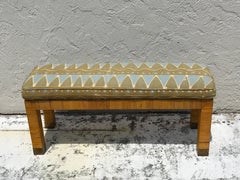 Midcentury Rattan and Reed Long Bench