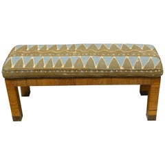 Midcentury Rattan and Reed Long Bench