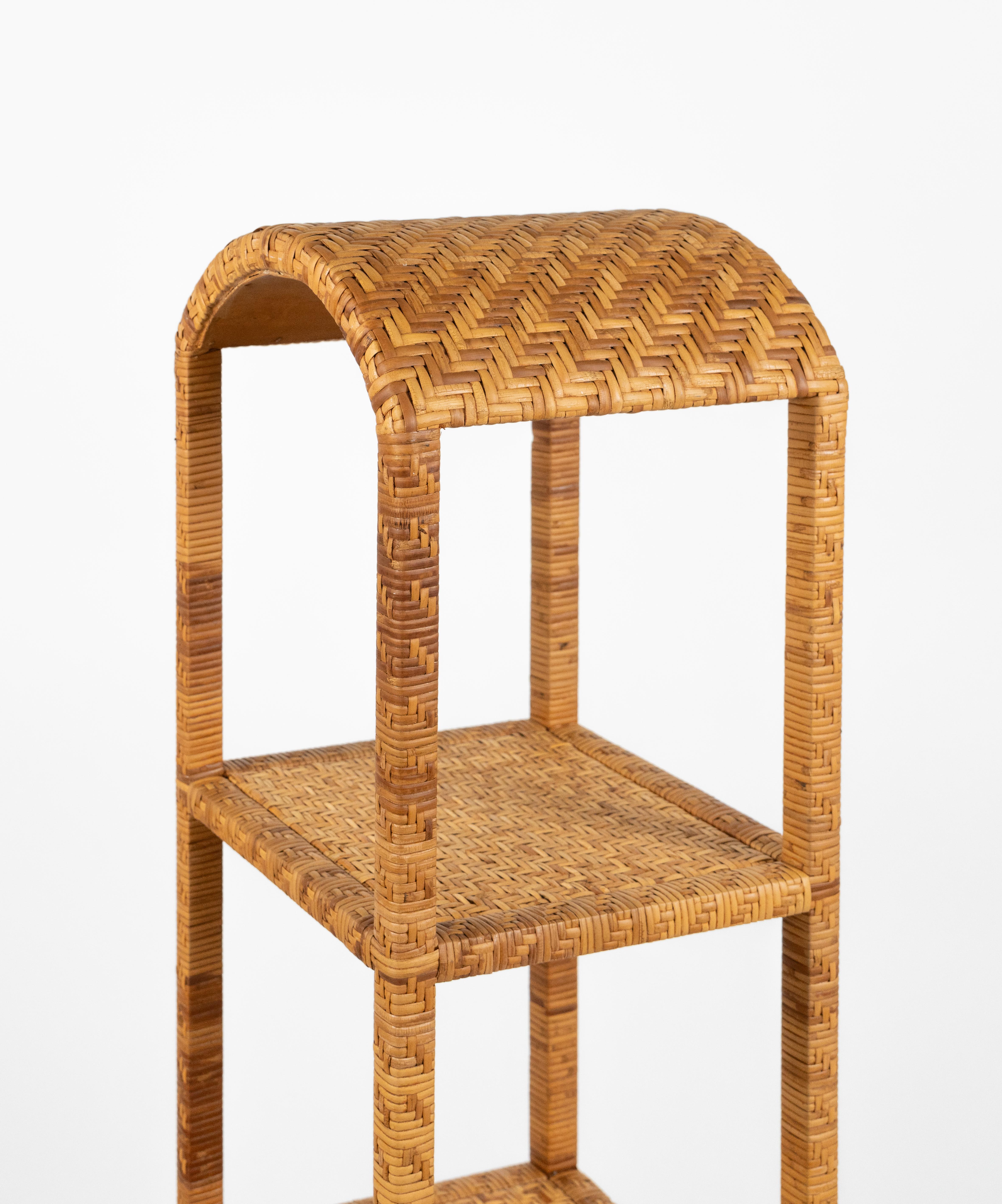Rattan- und Korbweide Etagere Vivai del Sud-Stil aus der Mitte des Jahrhunderts, Italien 1970er Jahre im Angebot 10