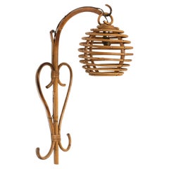 Laterne aus Rattan und Bambus aus der Mitte des Jahrhunderts im Louis Sognot-Stil, Italien 1960er Jahre