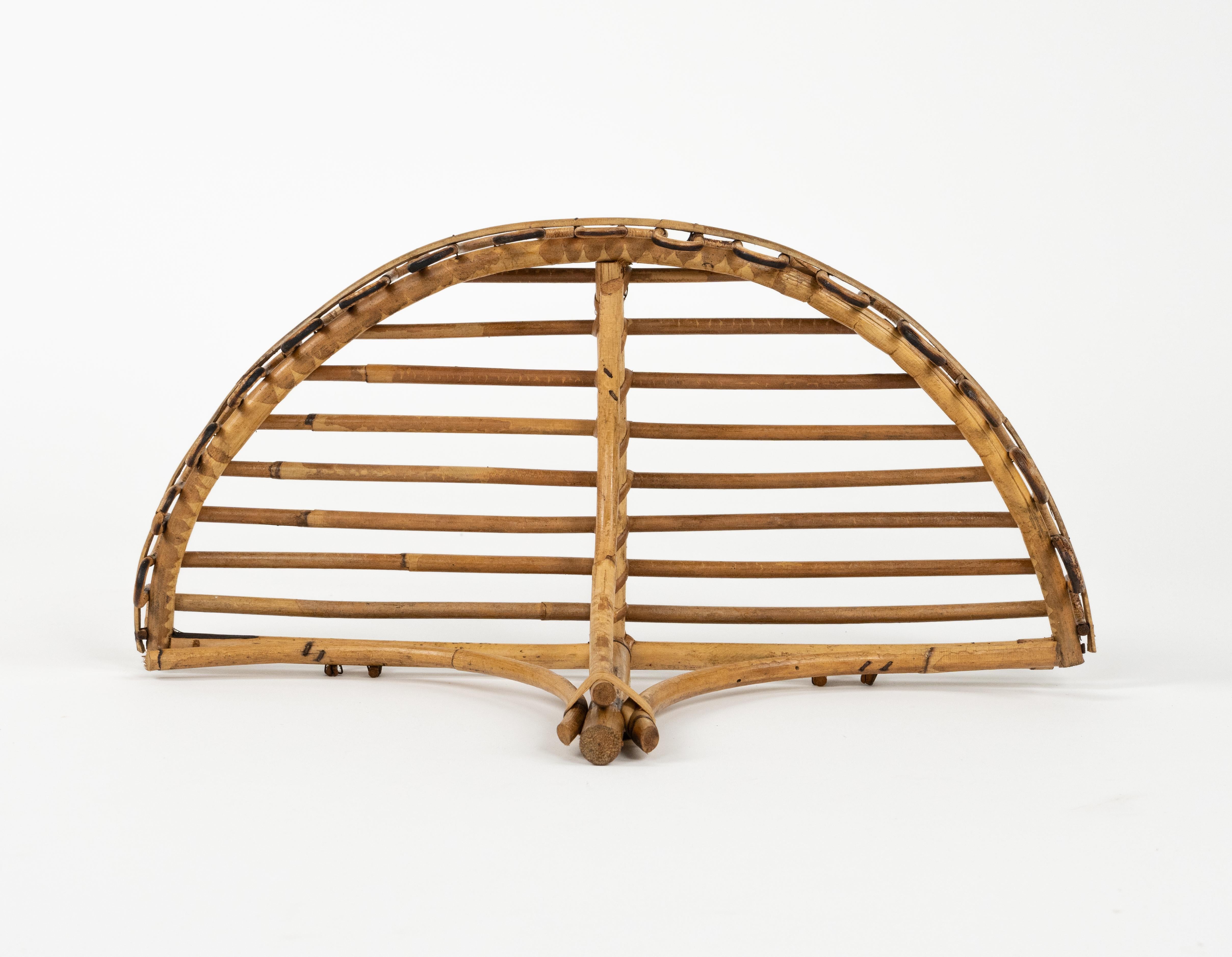 Midcentury Rattan & Bamboo Wall Shelf or Console Att. Franco Albini, Italy 1960s For Sale 6