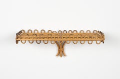 Midcentury Rattan & Bamboo Wandregal oder Konsole Att. Franco Albini, Italien 1960er Jahre