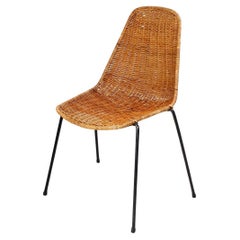 Used Midcentury Rattan Basket Chair by Gian Franco Legler