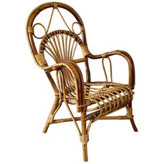 Midcentury Rattan Children's Chair