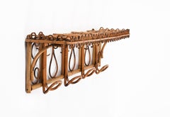 Italienischer Garderobenständer aus Rattan mit Regal, Franco Albini für Bonacina 1960er Jahre