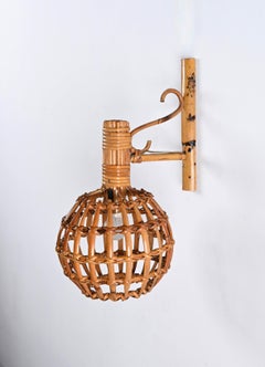 Lanterna in rattan di metà secolo attribuita a Louis Sognot, anni '60