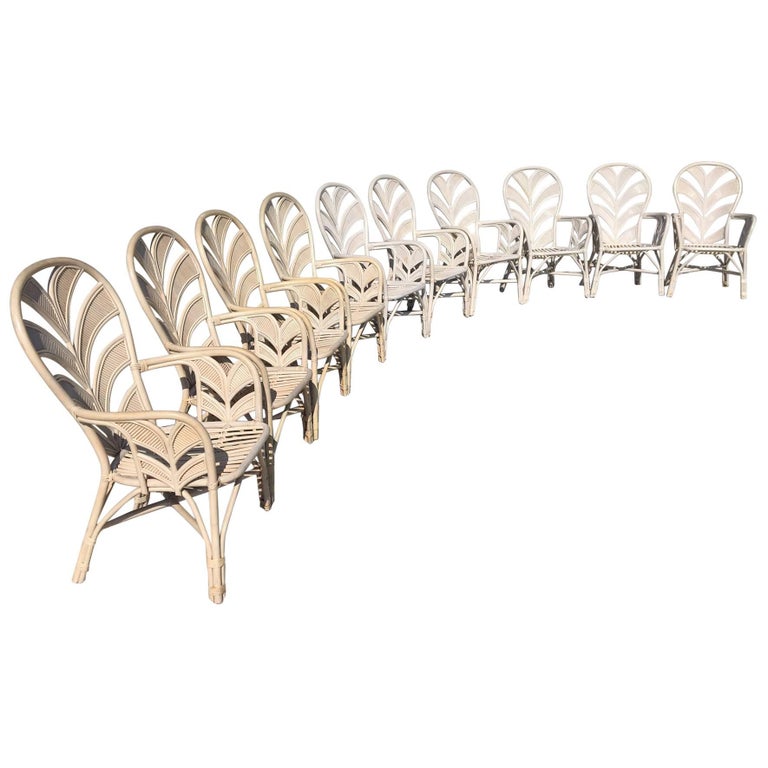 Midcentury Rattan Palm Tree Back Chairs For Sale at 1stDibs palm tree chairs, palm tree furniture